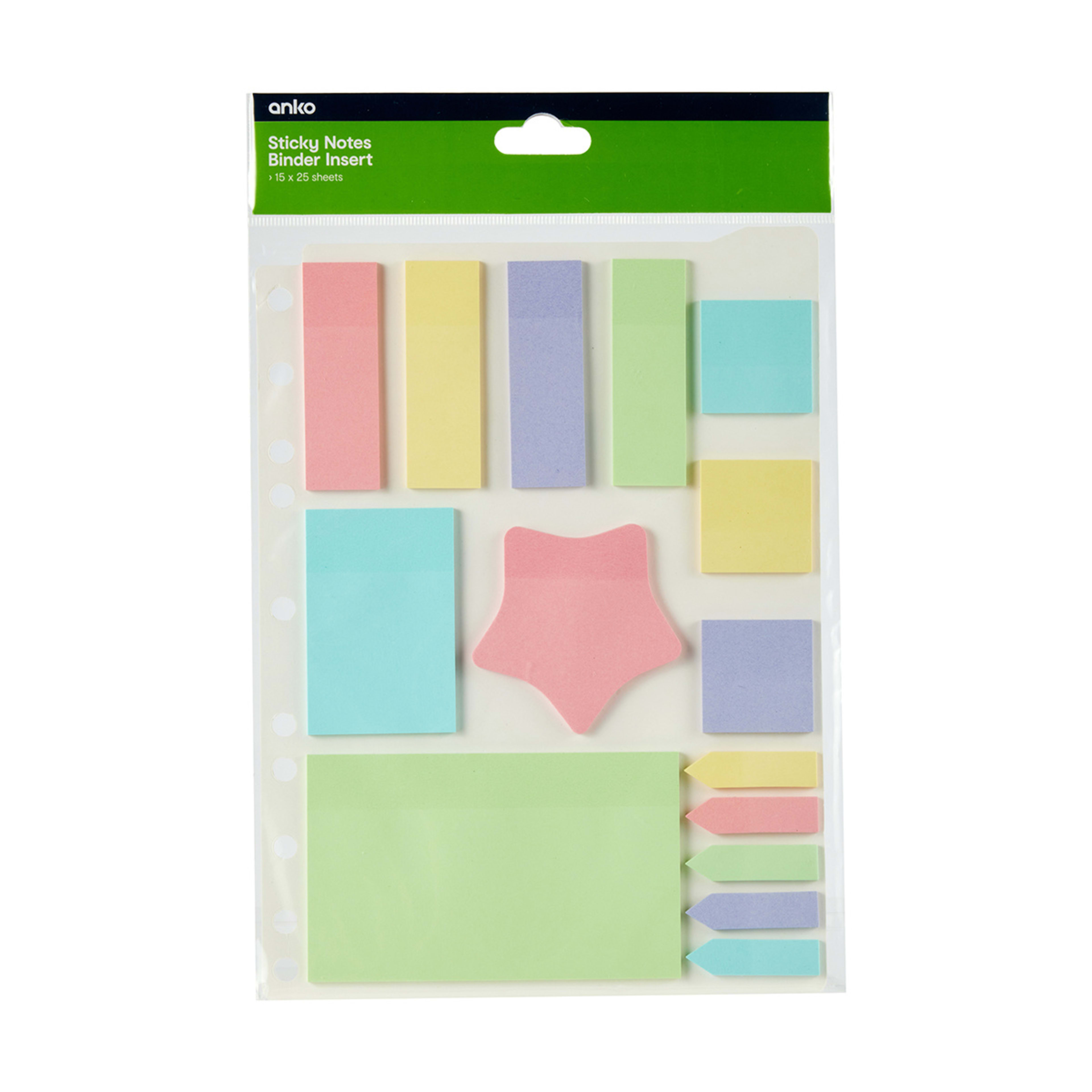 15 Pack Sticky Notes Binder Insert Kmart