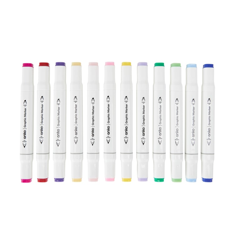 12 Pack DualTip Graphic Markers Kmart