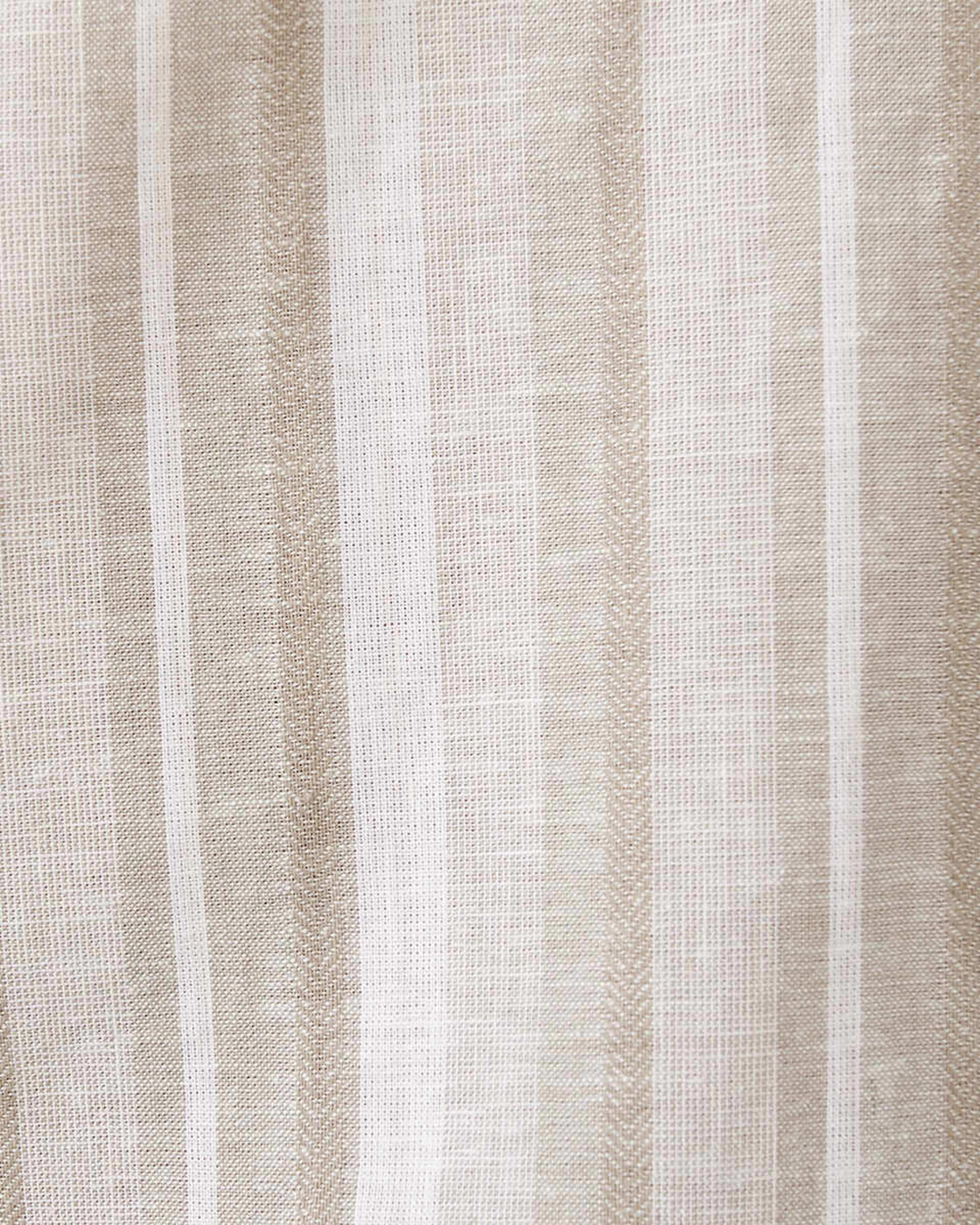5 Short Sleeve Striped Linen Blend Shirt Bge Stripe, 5 of 6