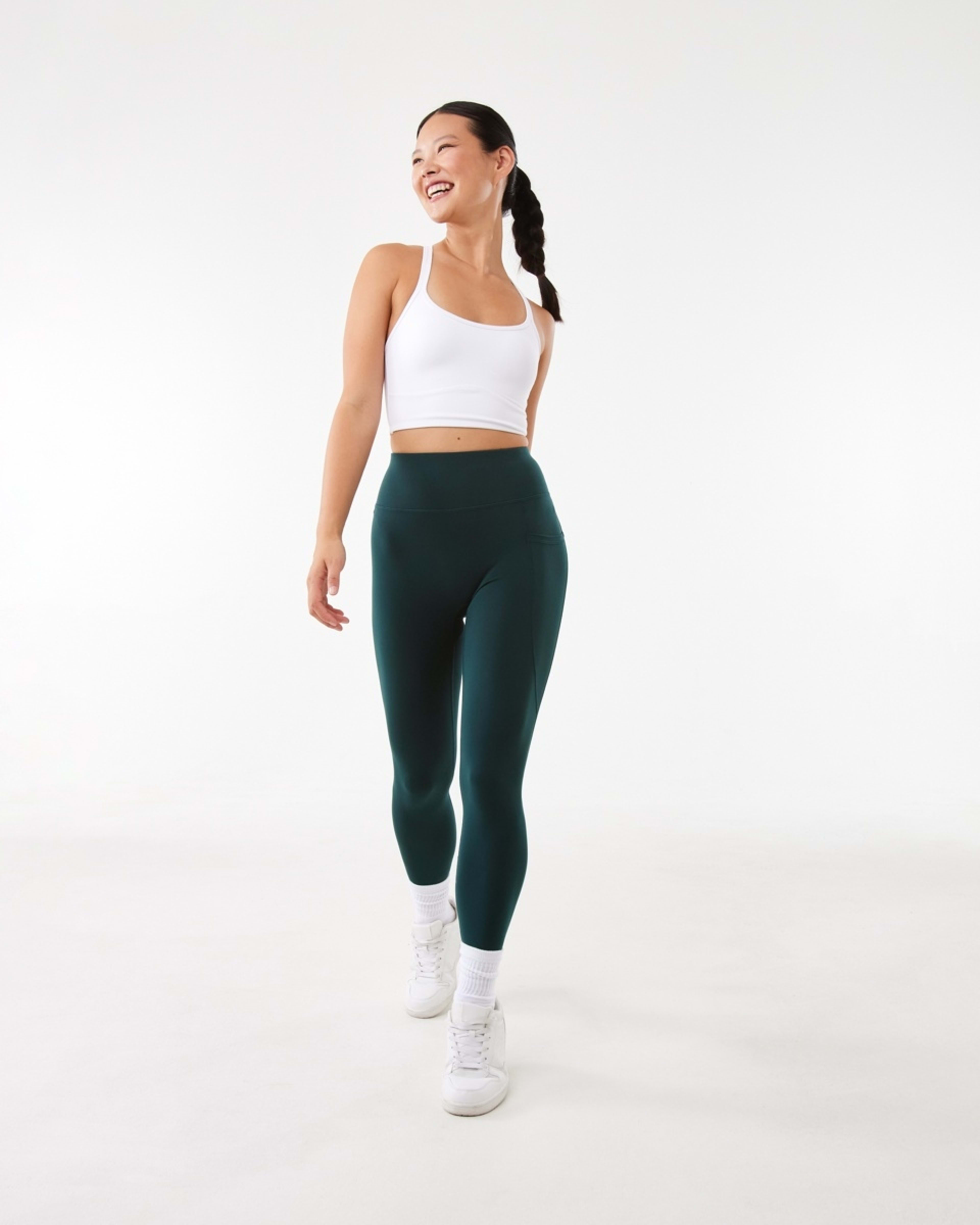 2 Active Womens Ultrasoft Leggings Grn Yucca, 2 of 6