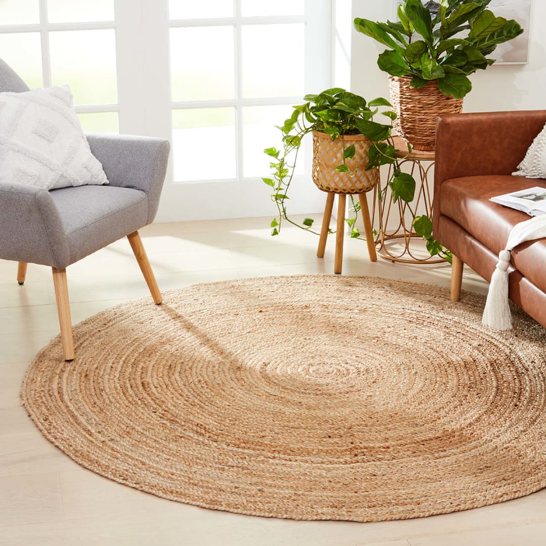 Round Jute Rug Natural 180cm Kmart