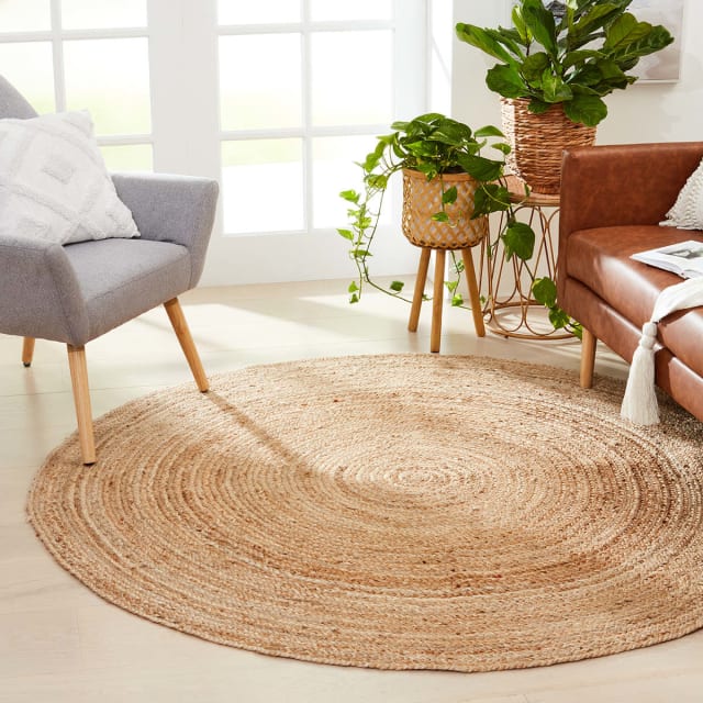 Round Jute Rug Natural 180cm Kmart NZ