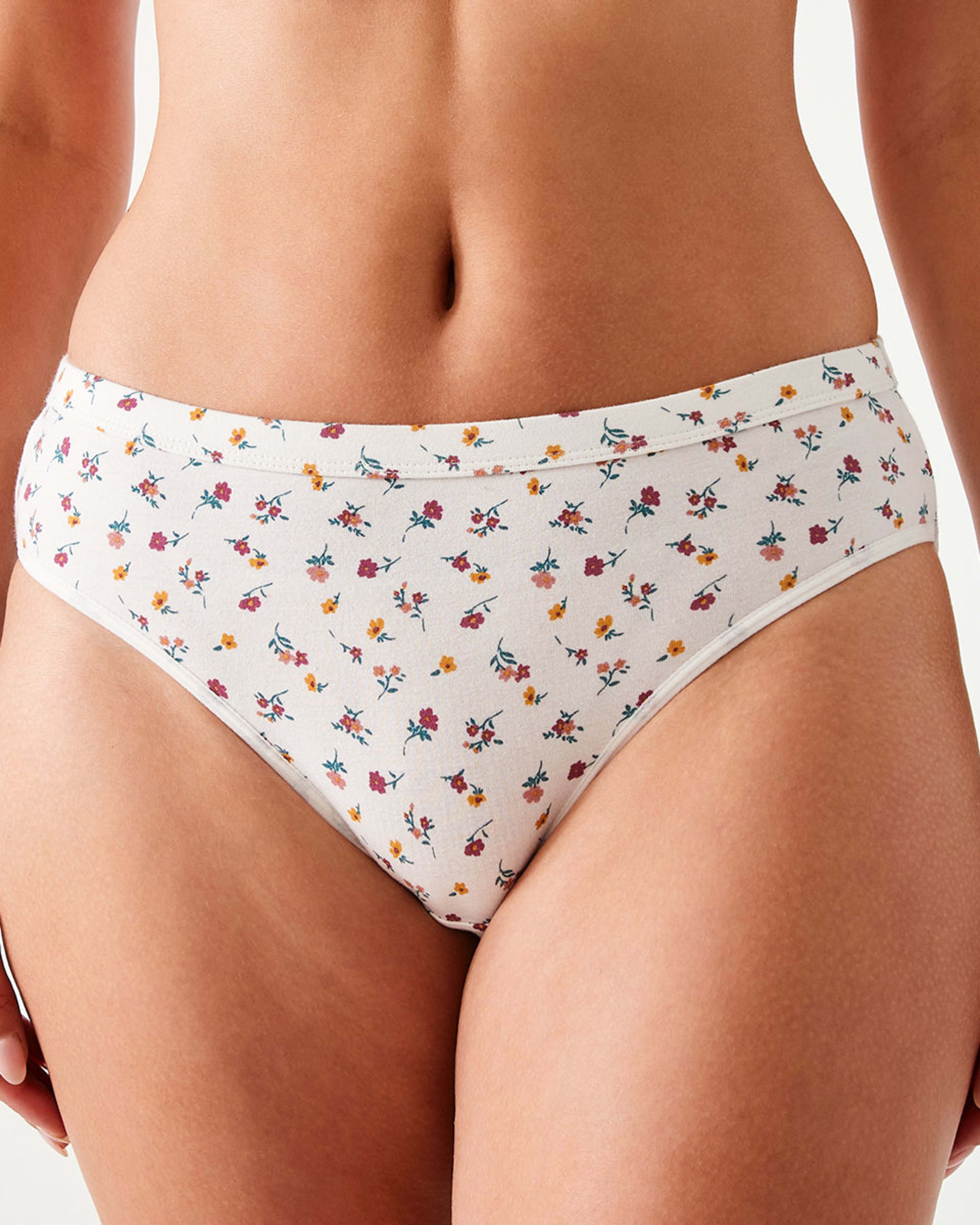 1 Comfort Top Bikini Briefs BROWN DITSY WHISPER WHITE