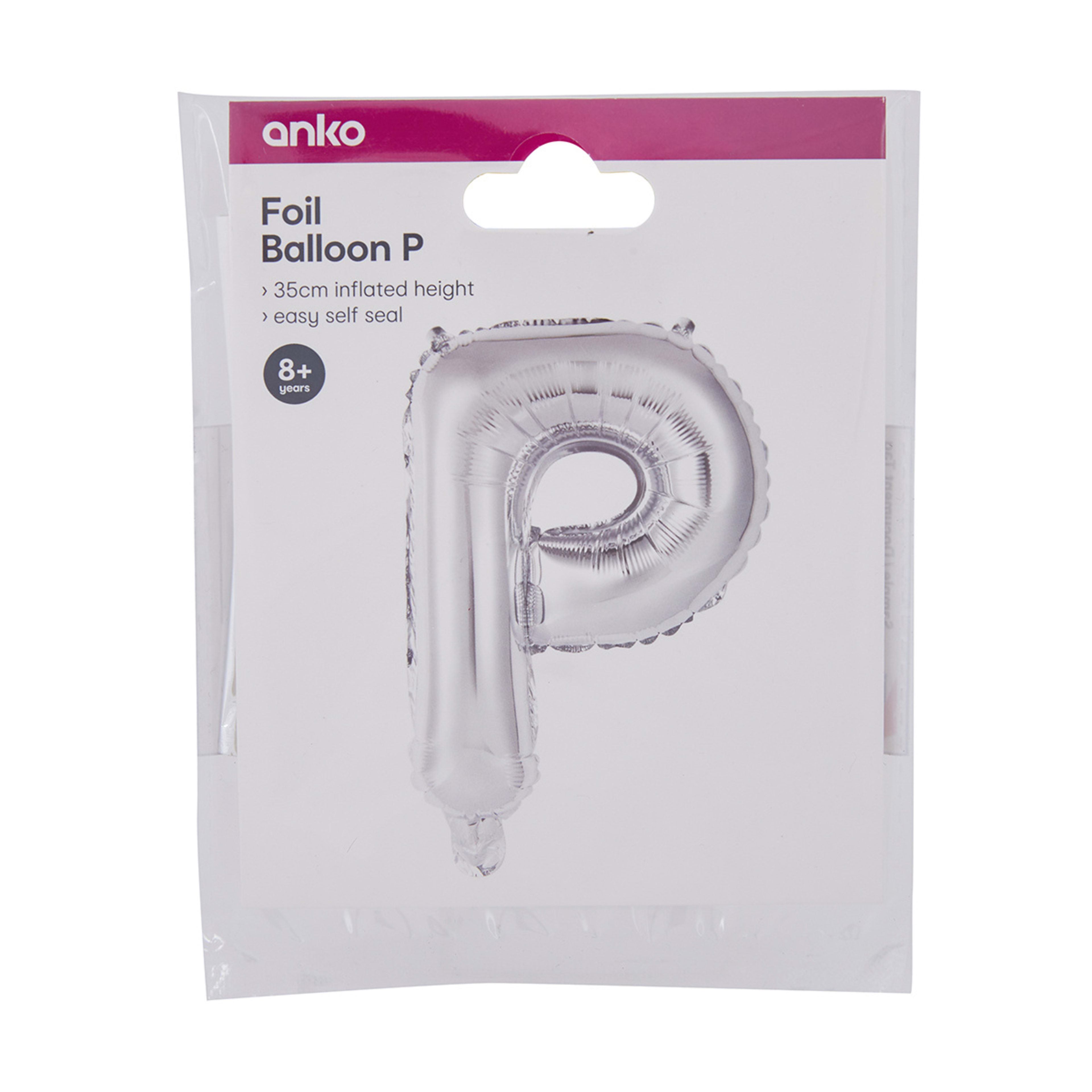 4 Foil Balloon - Letter P, 4 of 4