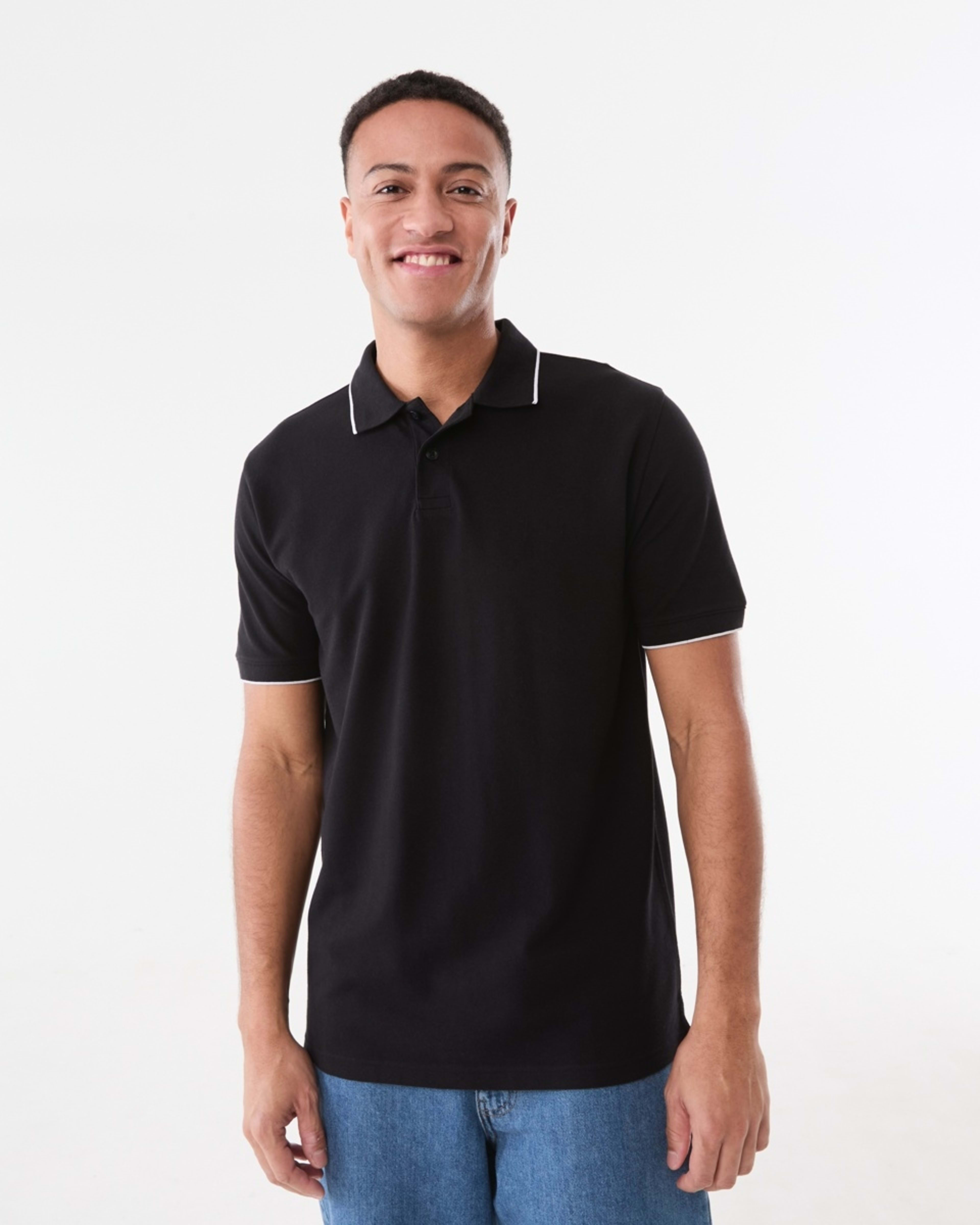1 Pique Polo Shirt BLACK