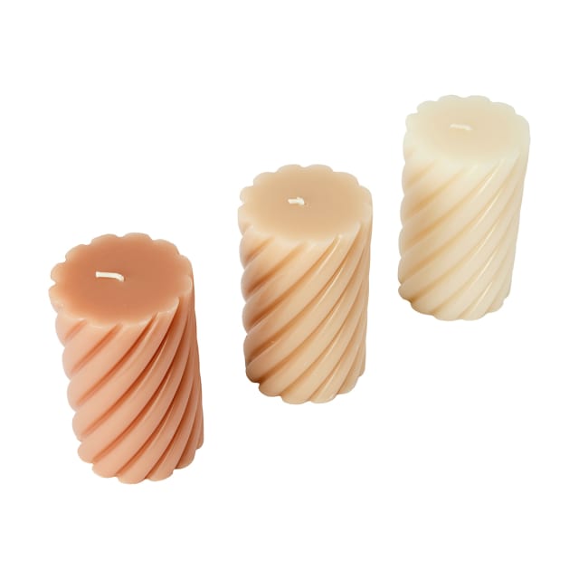 3 Pack Twist Tonal Pillar Candles Kmart