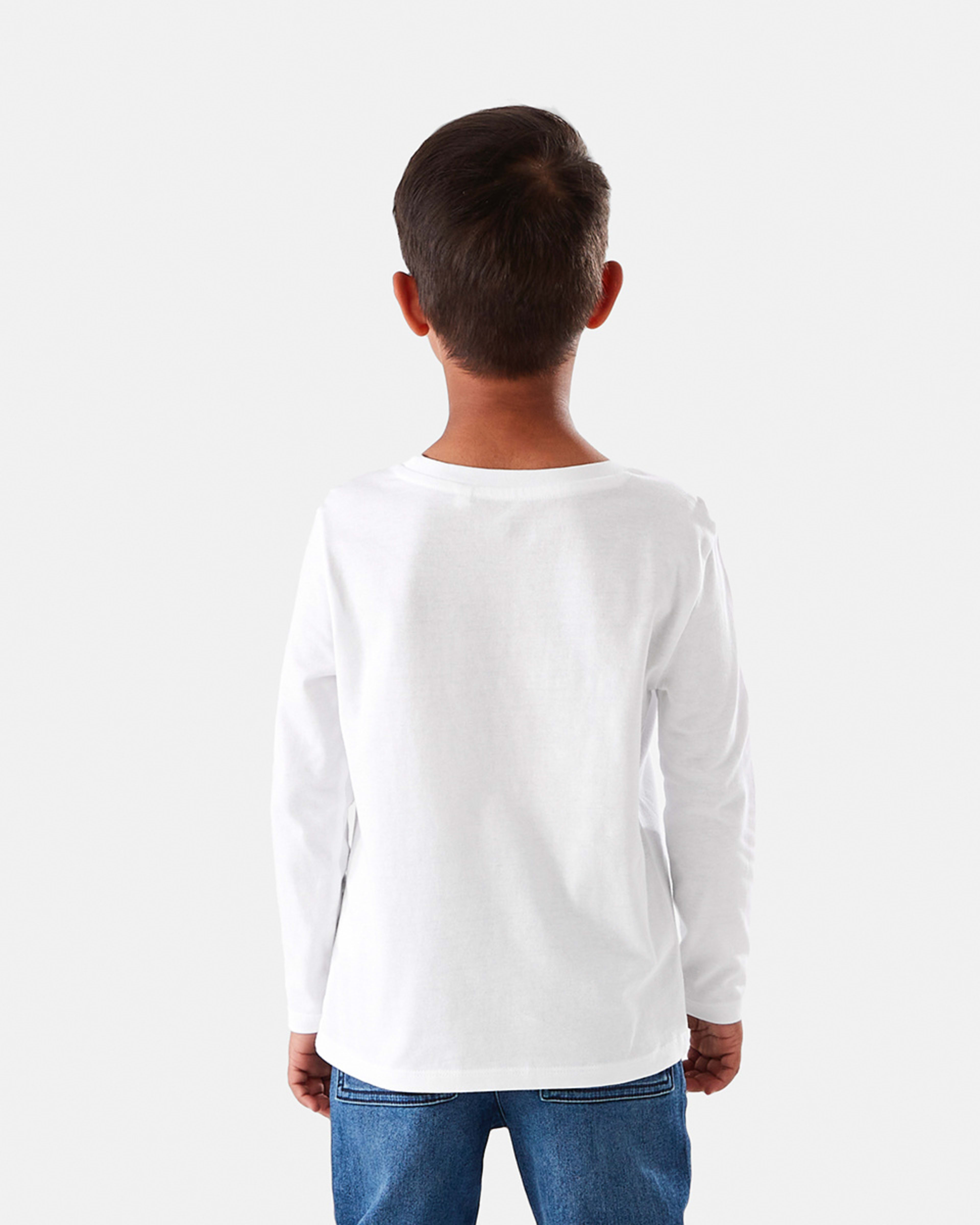 2 Long Sleeve Plain T-shirt White, 2 of 8