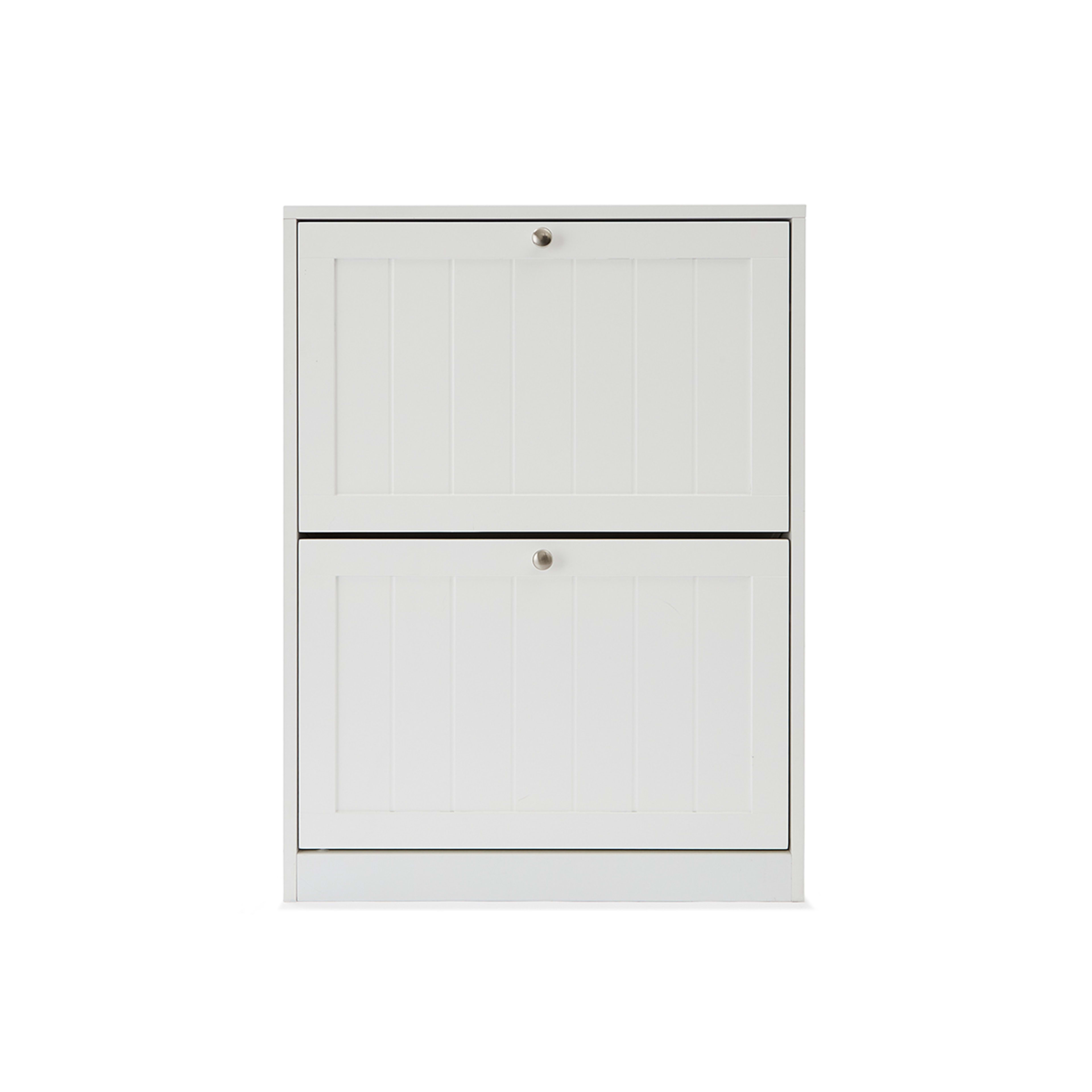 3 2 Tier Panelled Shoe Cabinet, 3 of 10