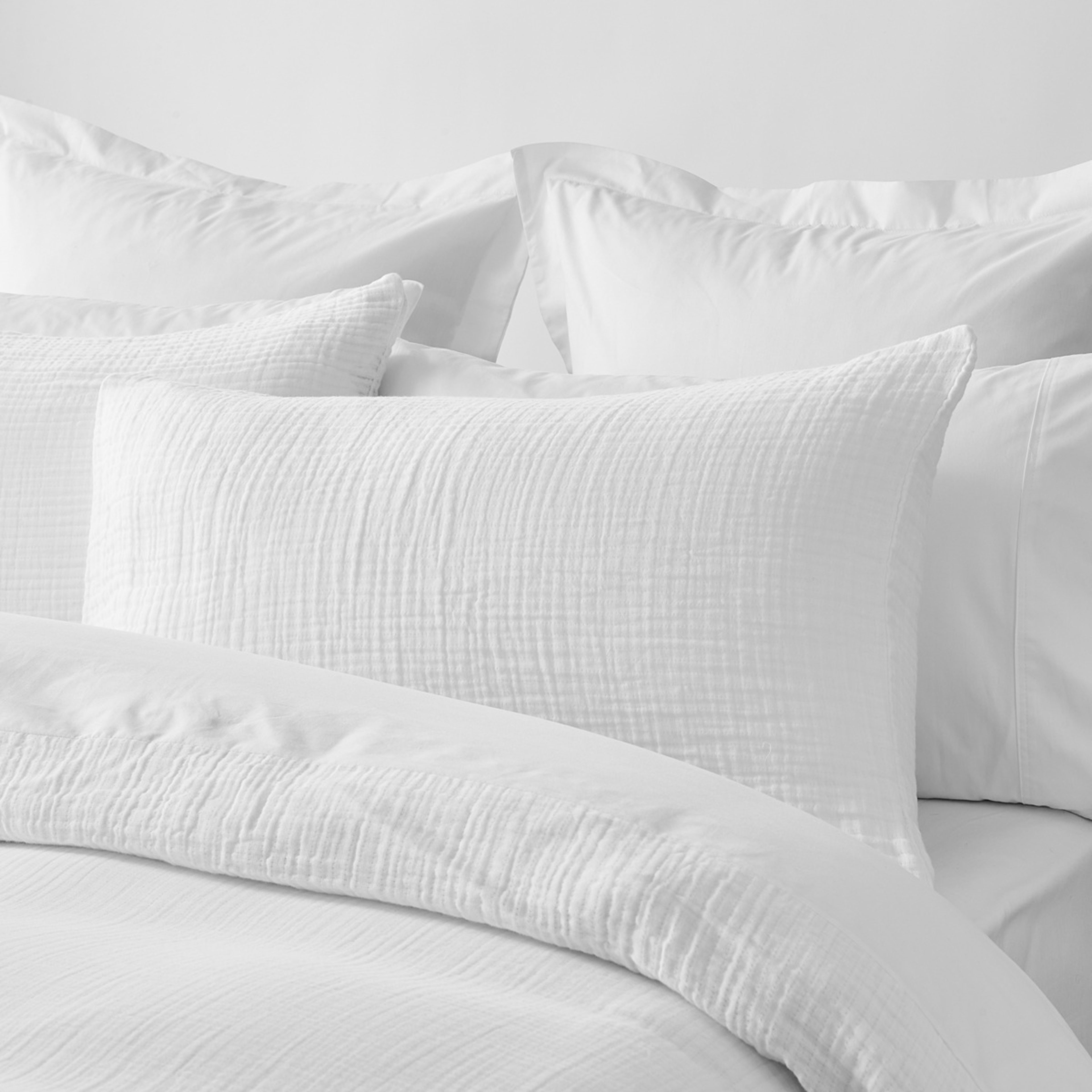 2 Muslin Cotton Quilt Cover Set - Super King Bed, White, 2 of 6