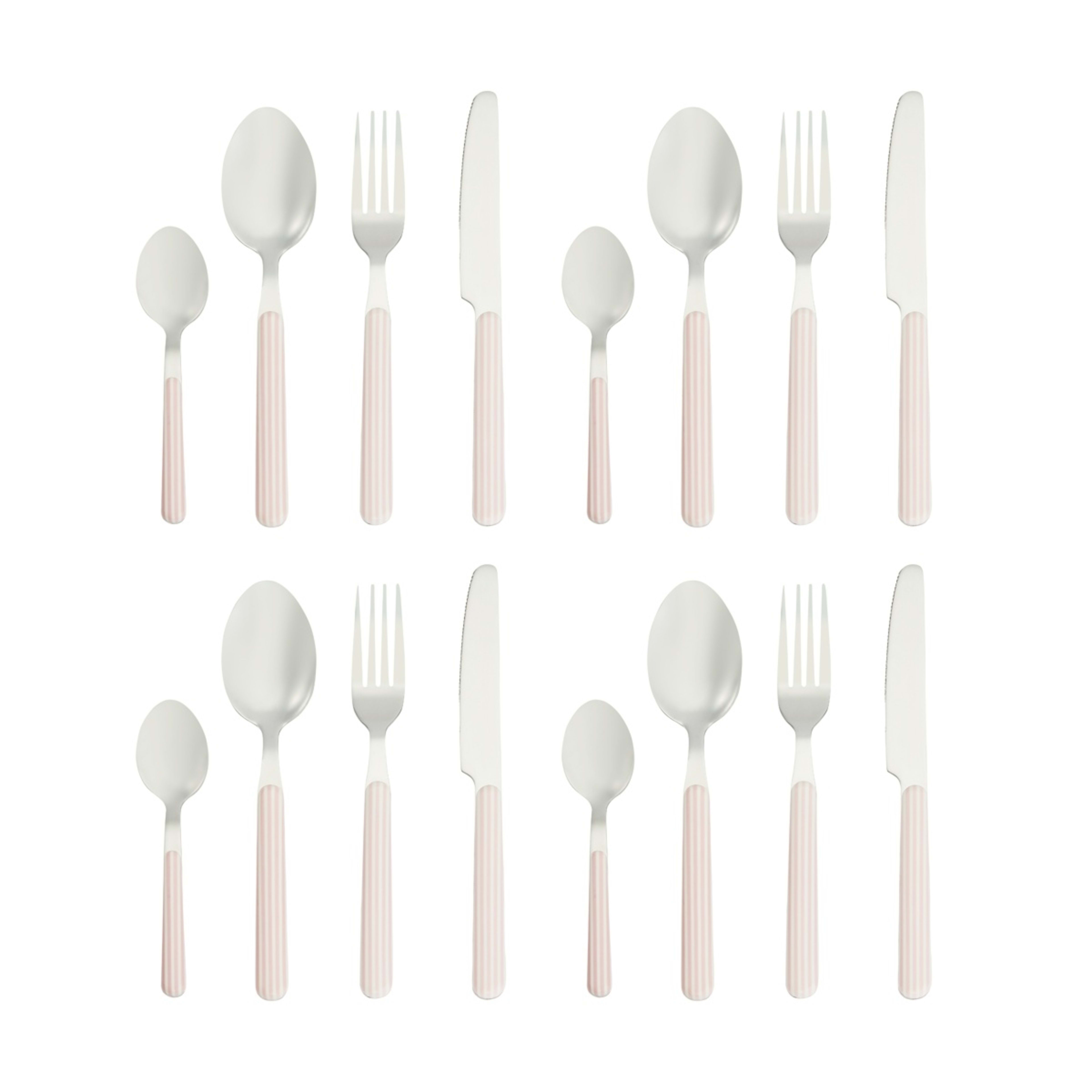4 16 Piece Lilac Stripe Cutlery Set, 4 of 5