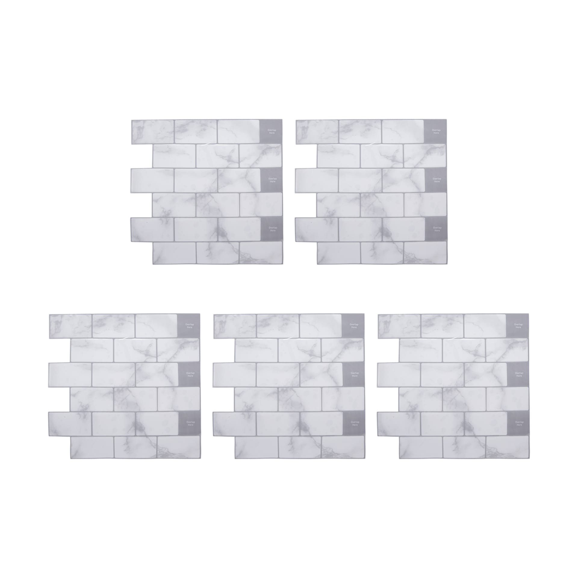 5 Pack Self Adhesive 3D Tiles Subway Marble Look Kmart