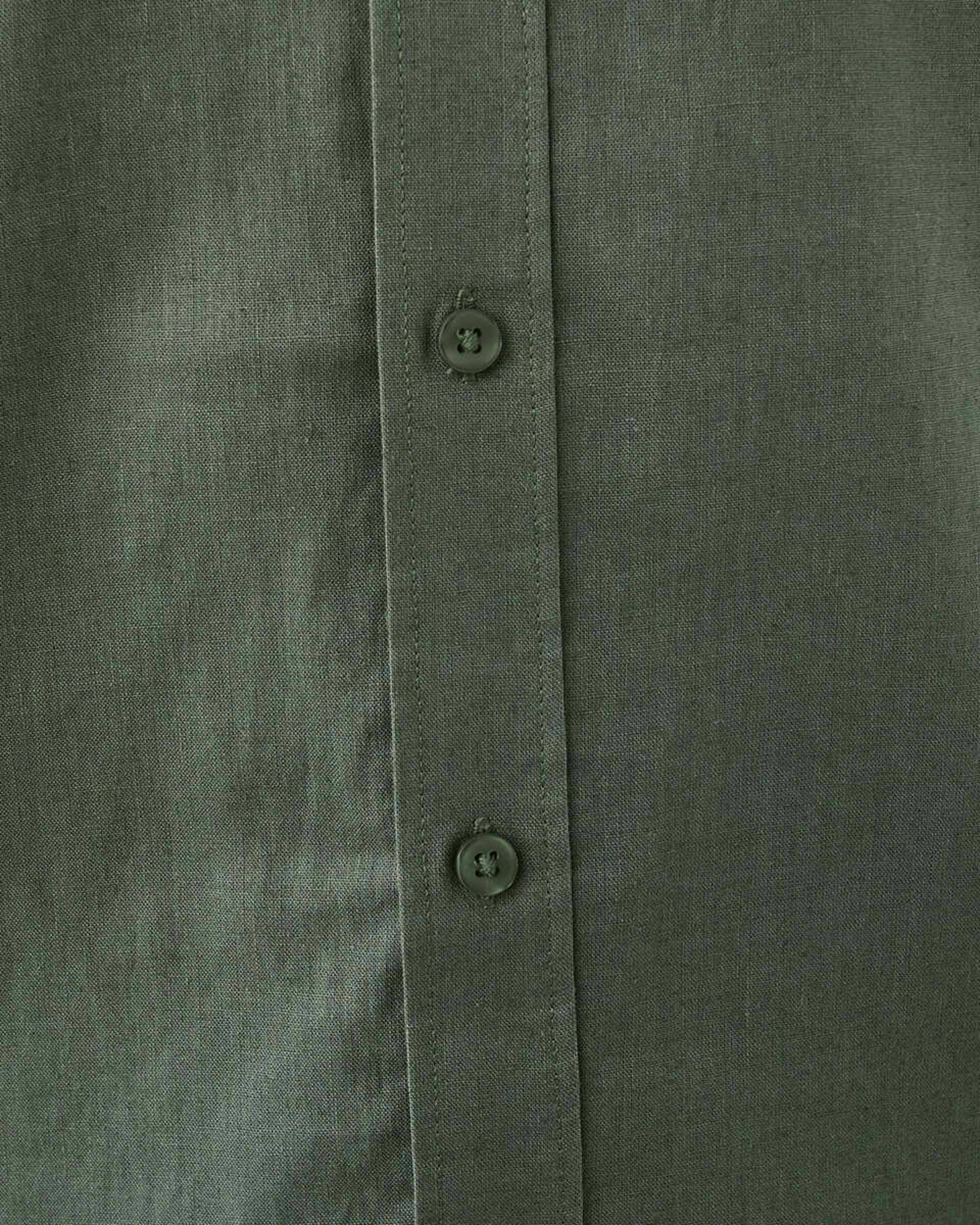 6 Long Sleeve Solid Linen Blend Shirt Grn Laurel, 6 of 8
