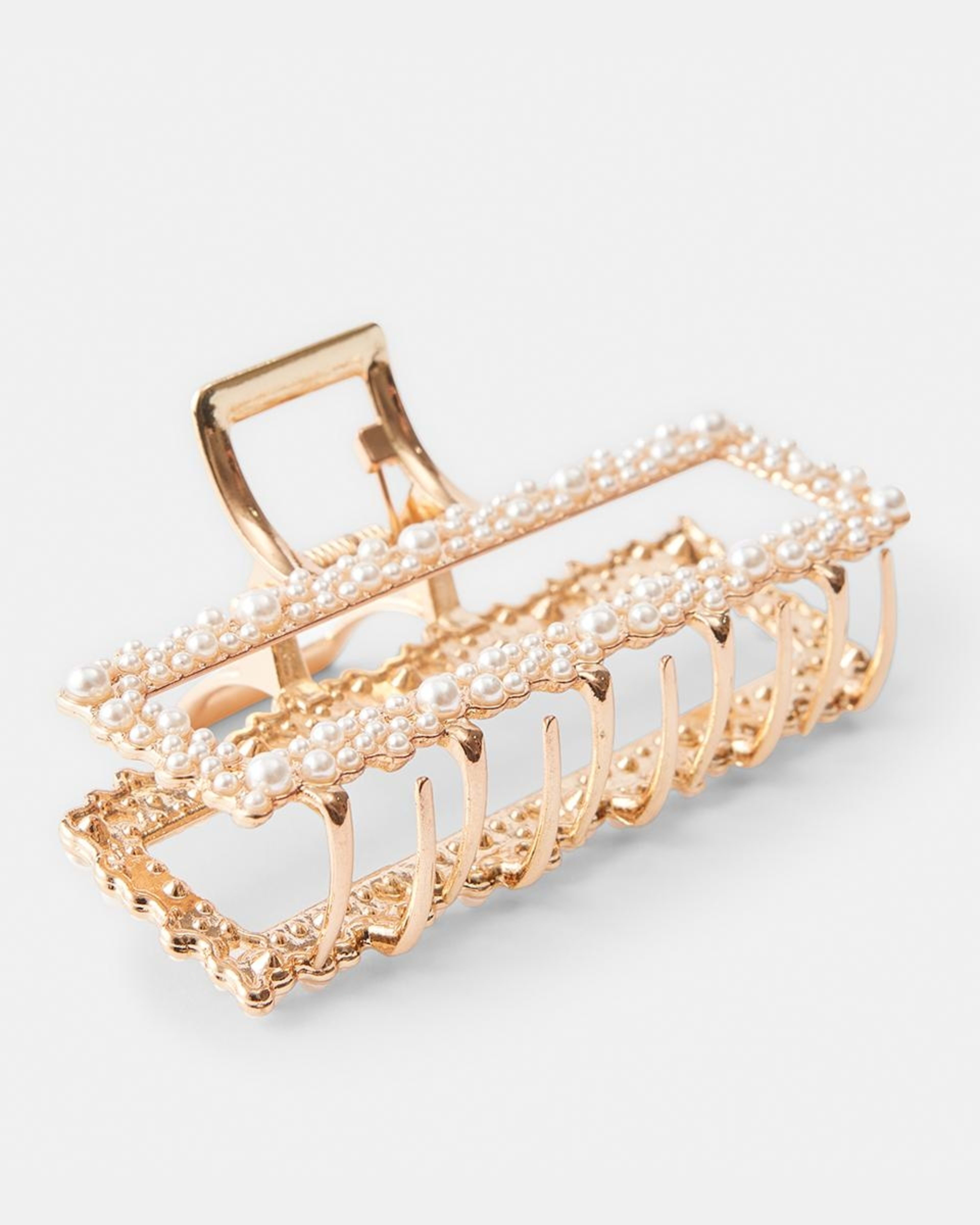 Faux Pearl Gold Tone Claw Hair Clip Kmart