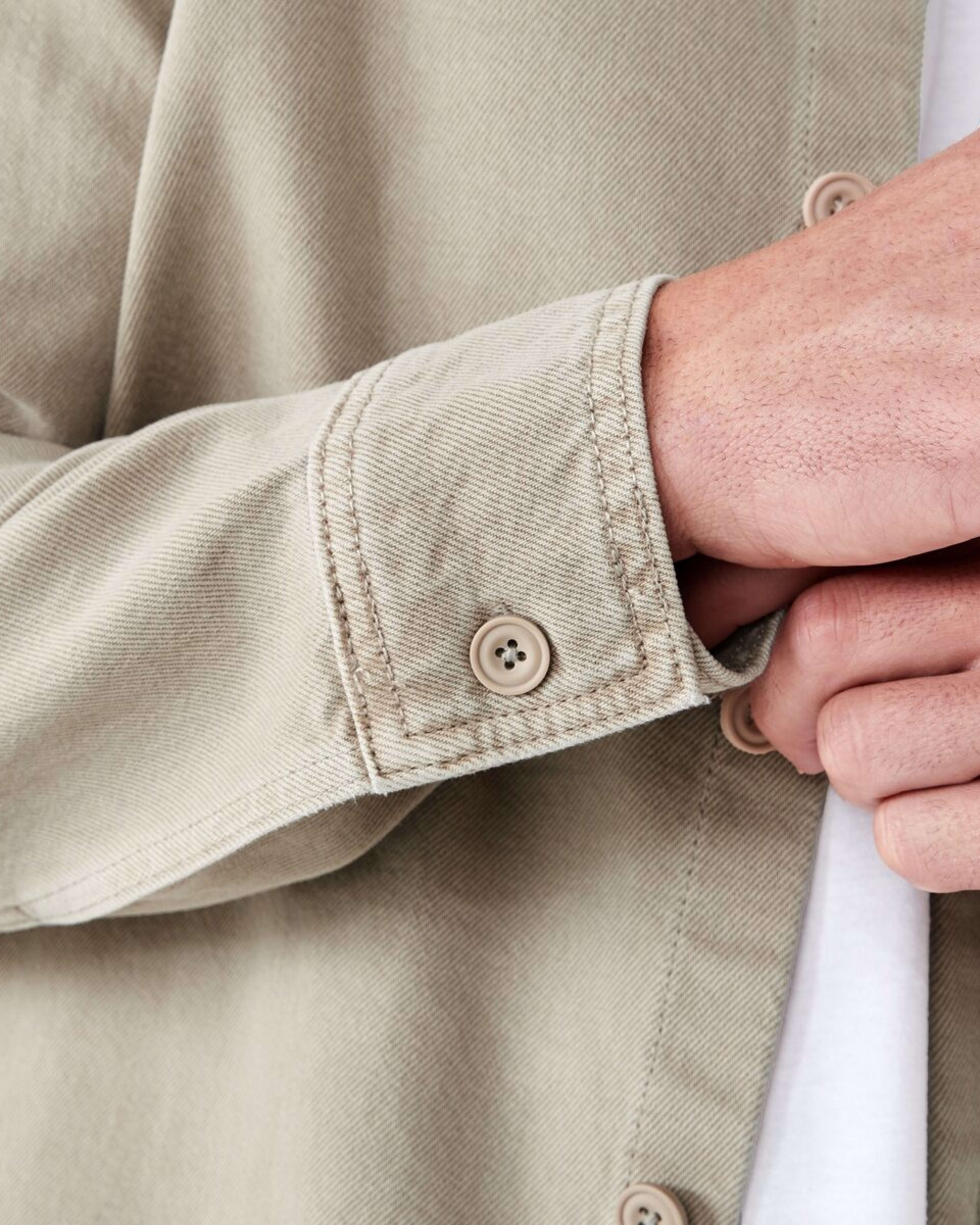 7 Long Sleeve Denim Overshirt WASHED BEIGE, 7 of 7