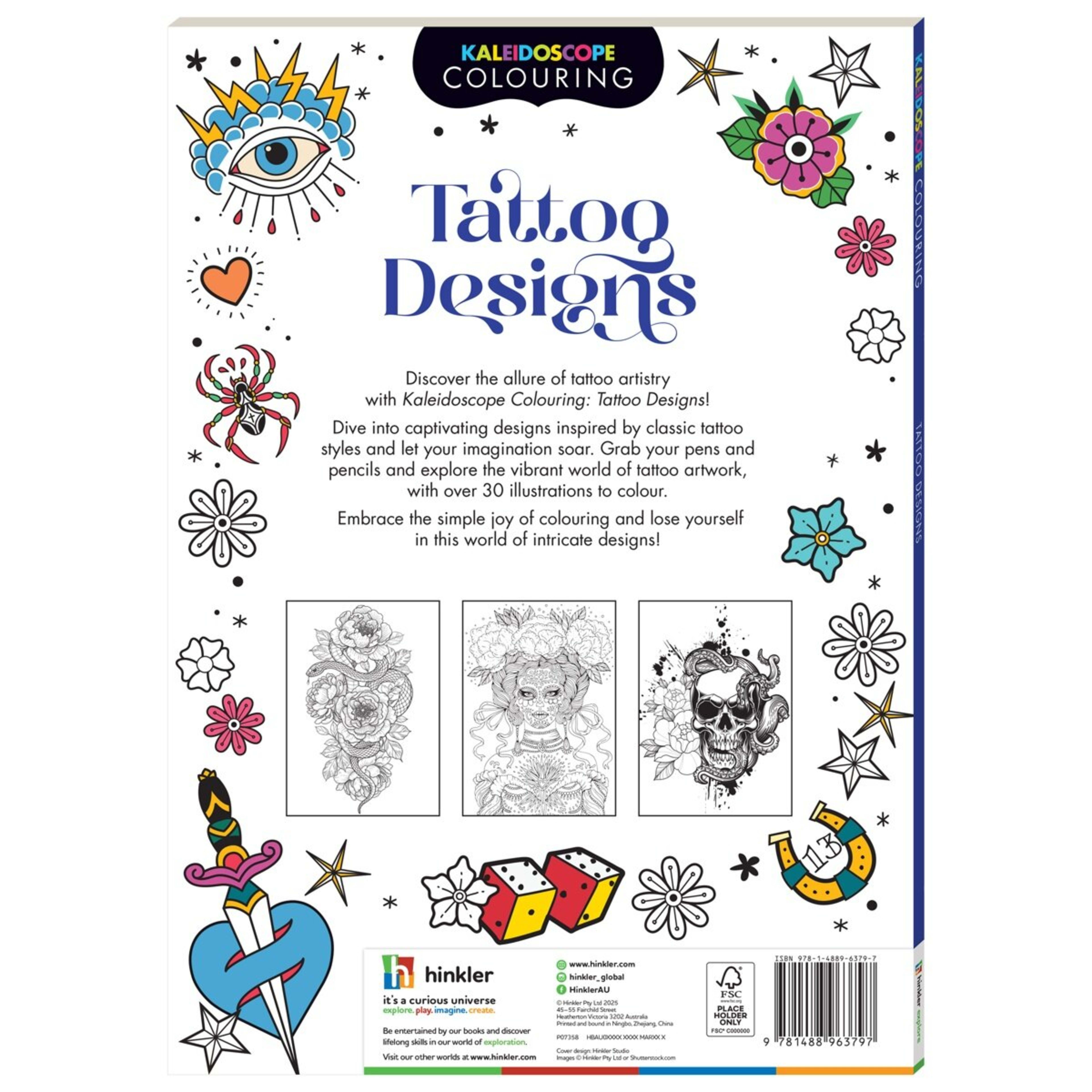 2 Kaleidoscope Colouring: Tattoo Designs - Book, 2 of 5