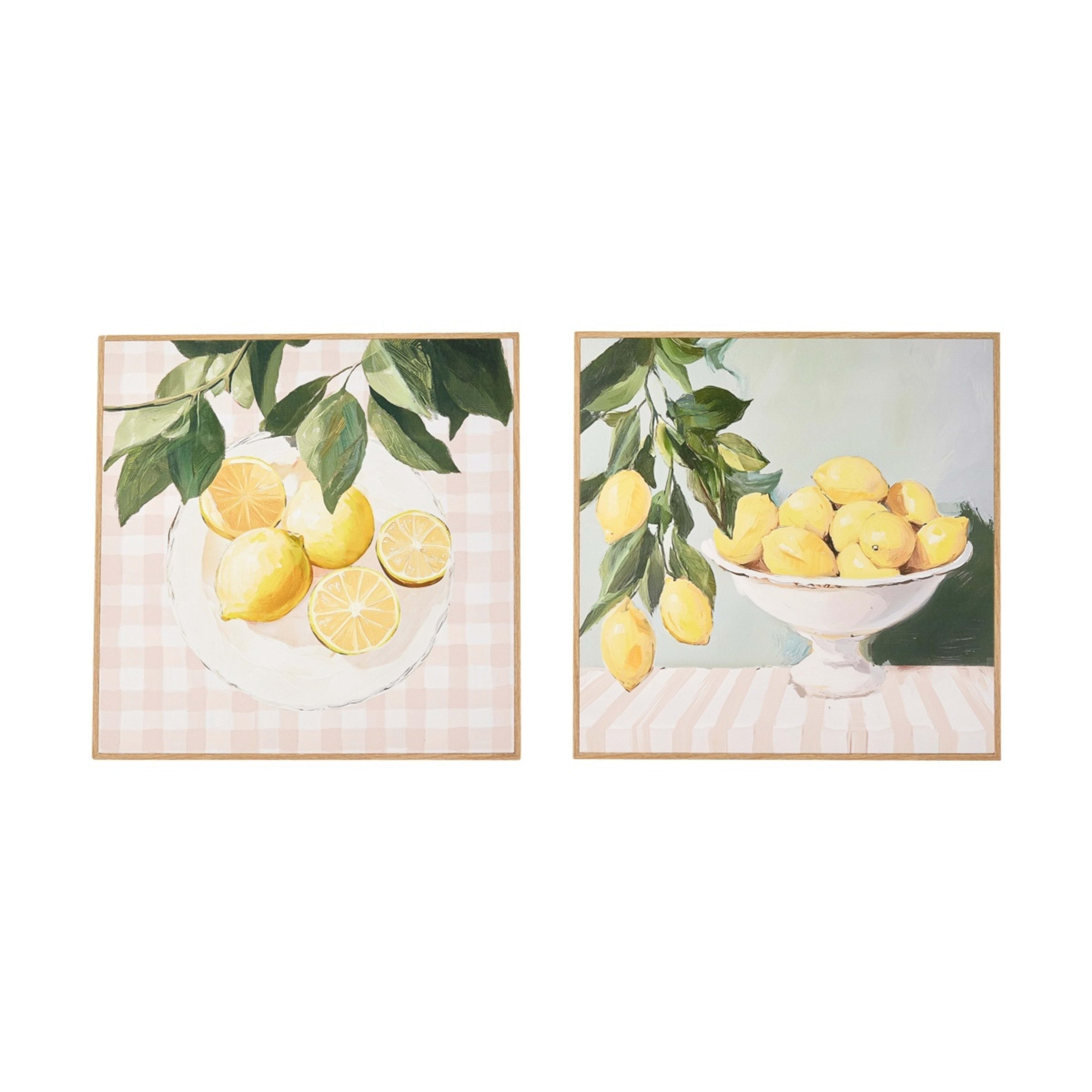 1 2 Pack Lemon Framed Canvas