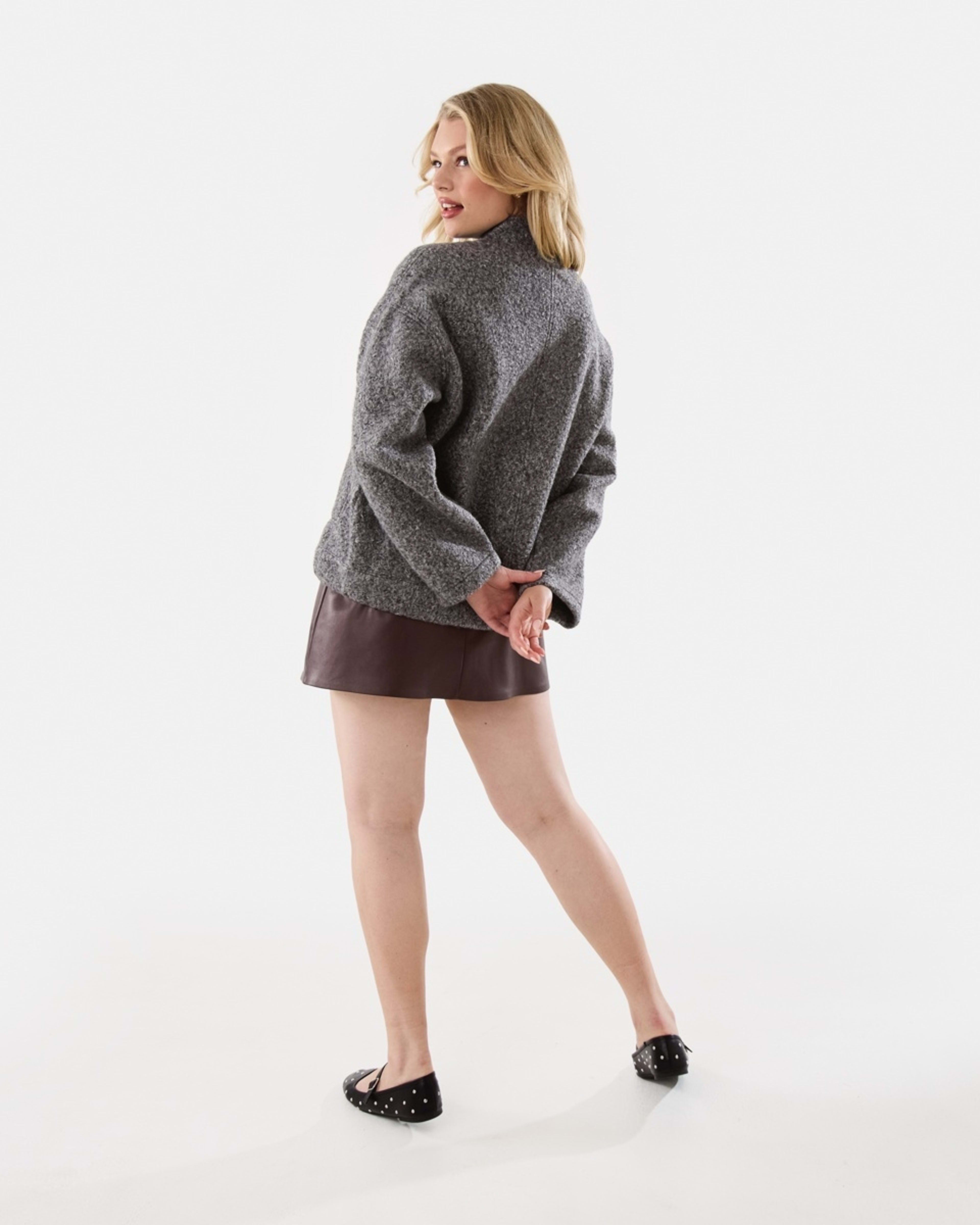 4 Boucle Bomber Jacket Char Marle, 4 of 8