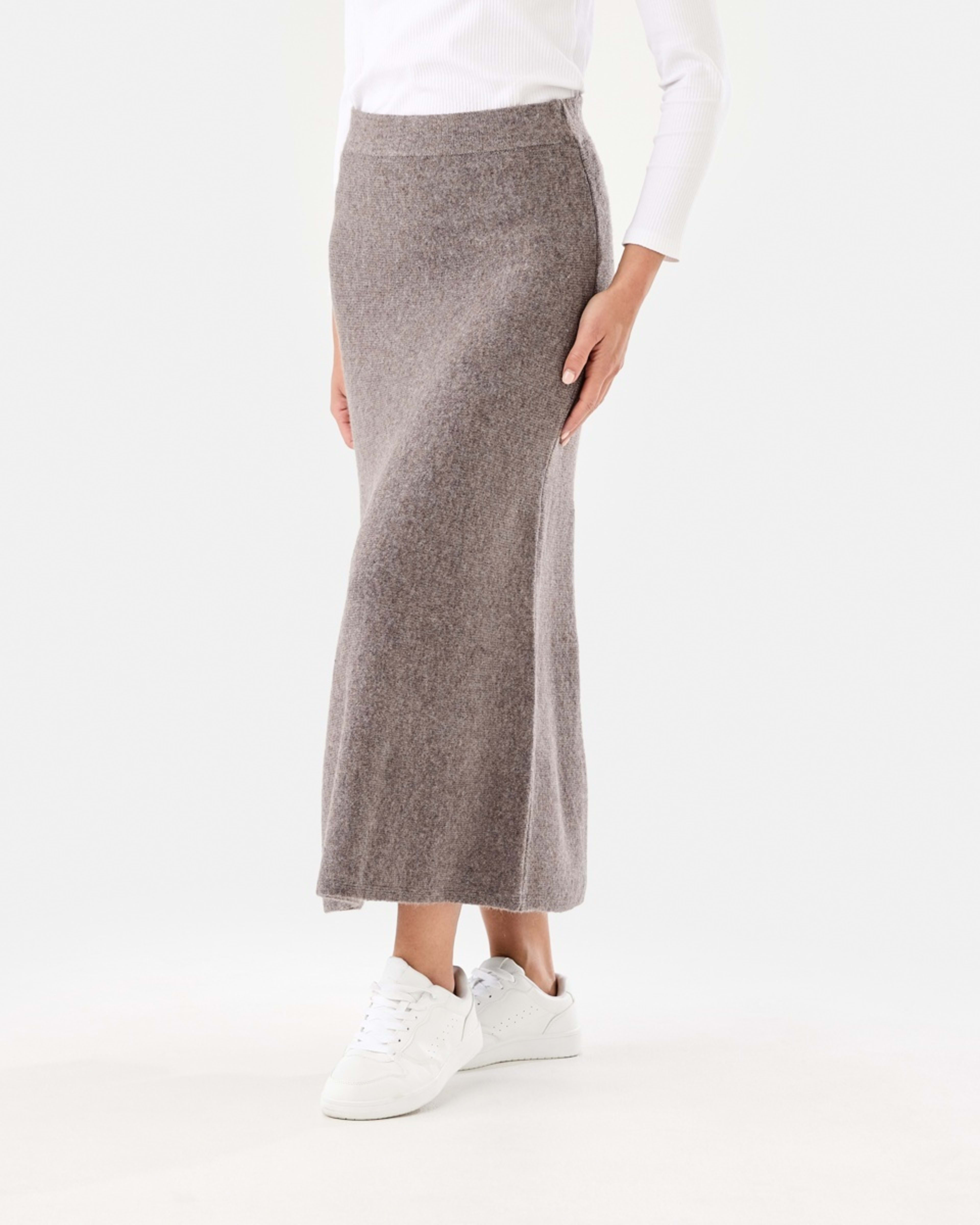 2 True Knit A-Line Maxi Skirt Taupe Mrl, 2 of 5