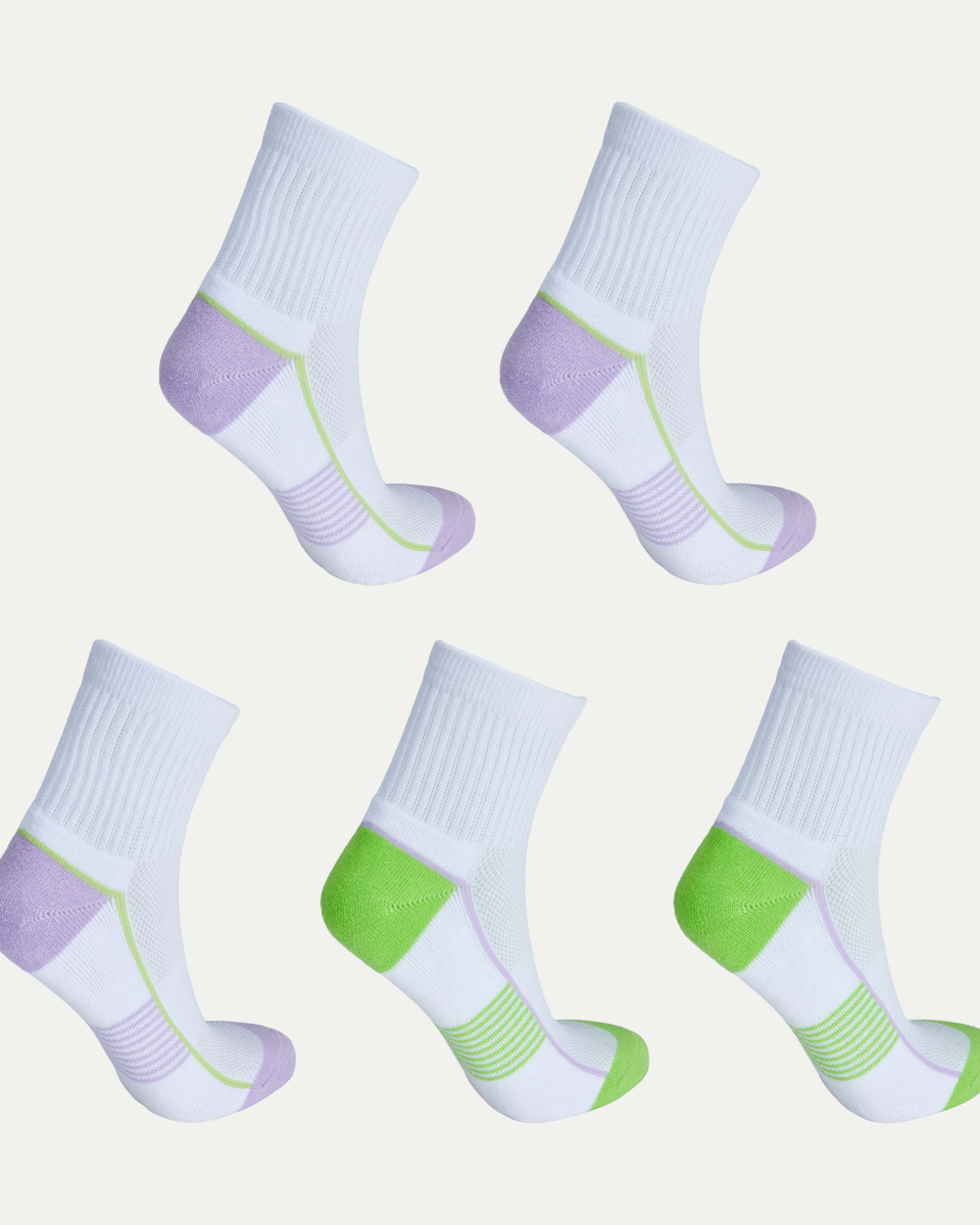 5 Pack Active Terry Quarter Crew Socks Kmart