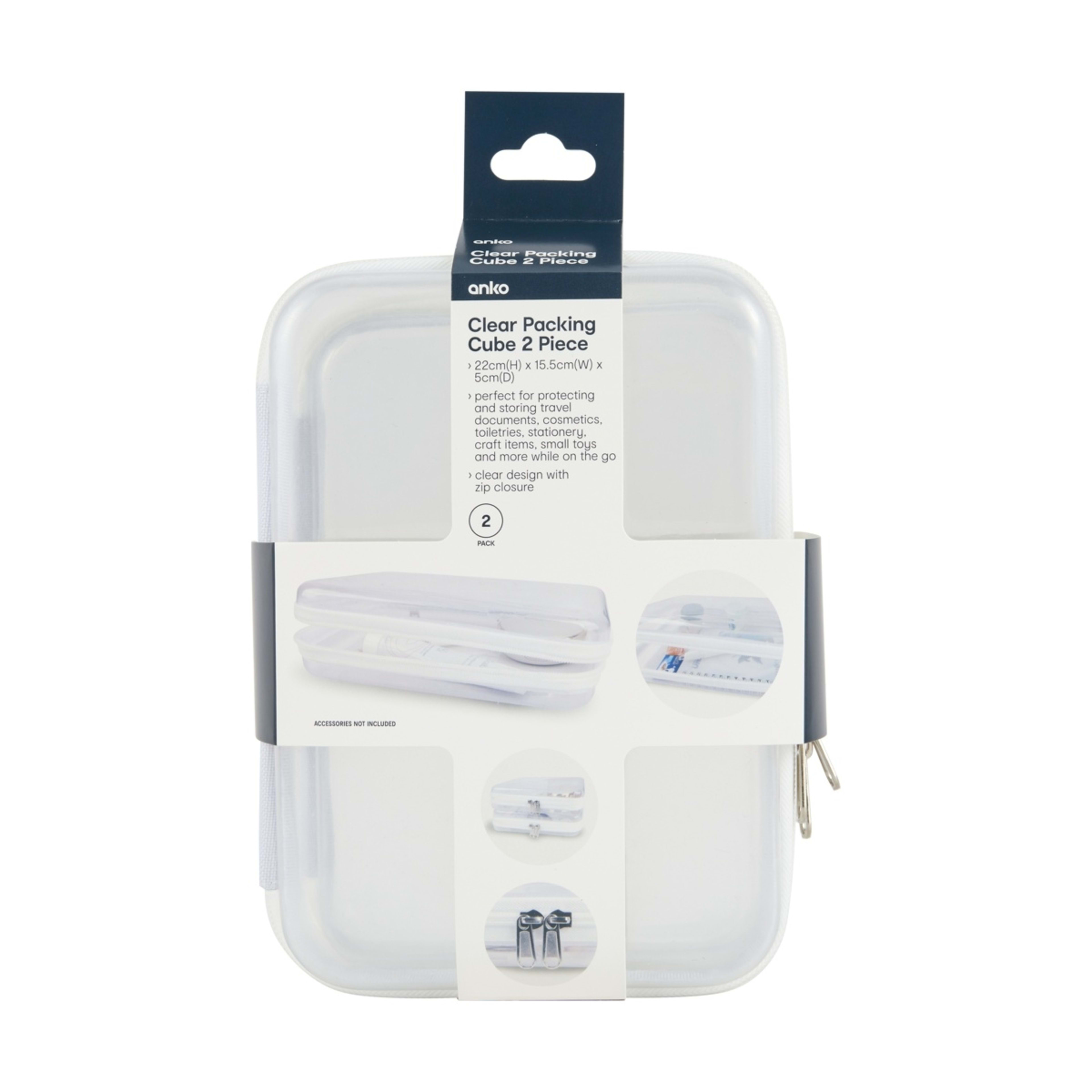6 2 Pack Clear Packing Cubes - White, 6 of 8