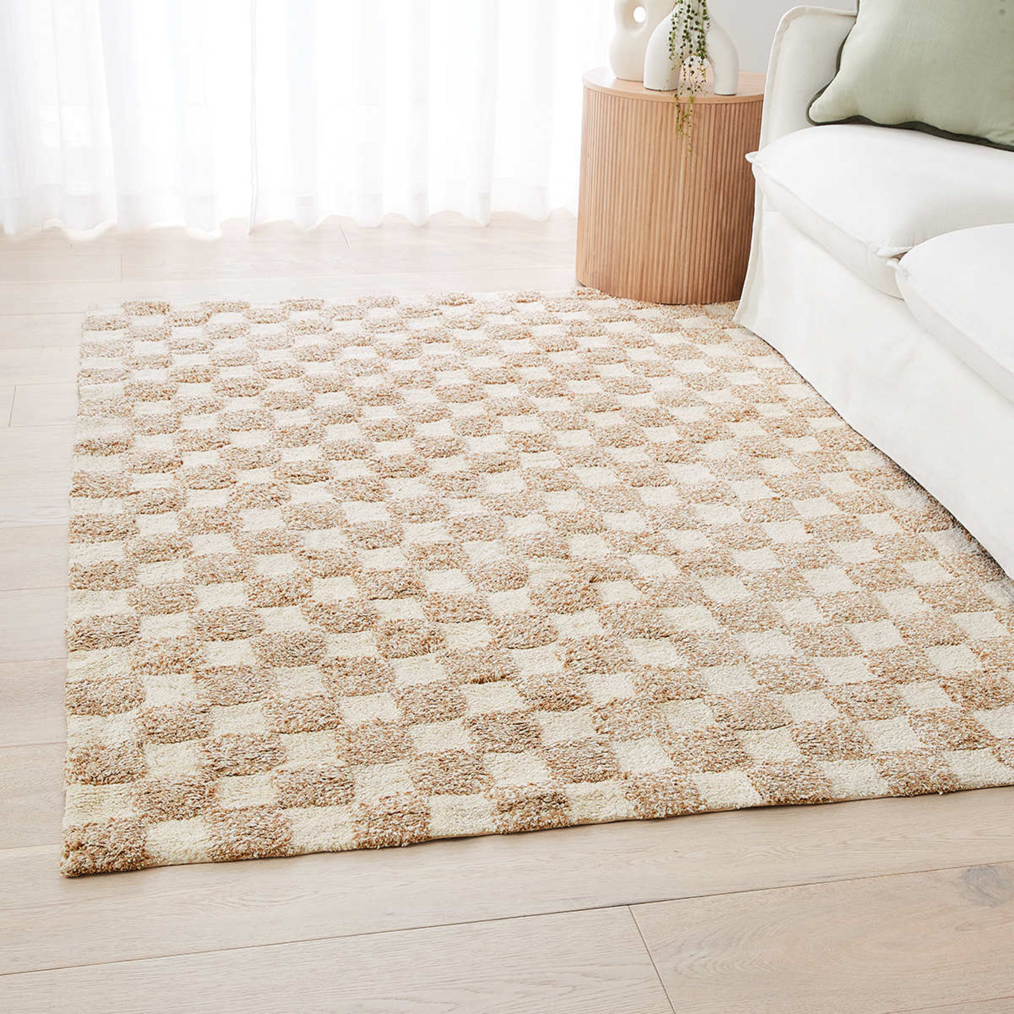 1 Checkerboard Rug - Beige, Medium - 180cm x 133cm, 1 of 7