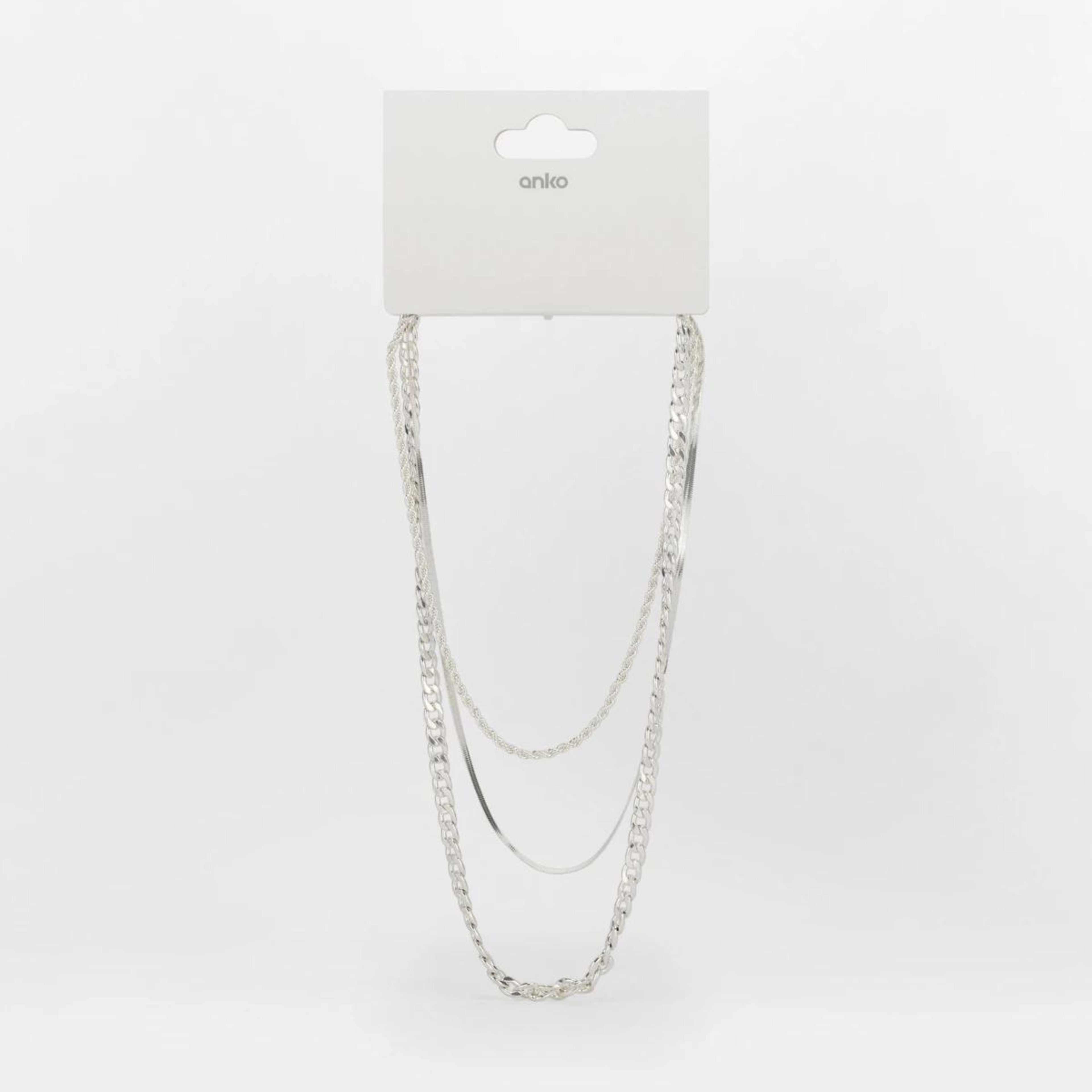 5 3 Pack Essential Chain Necklace - Silver Tone, 5 of 5