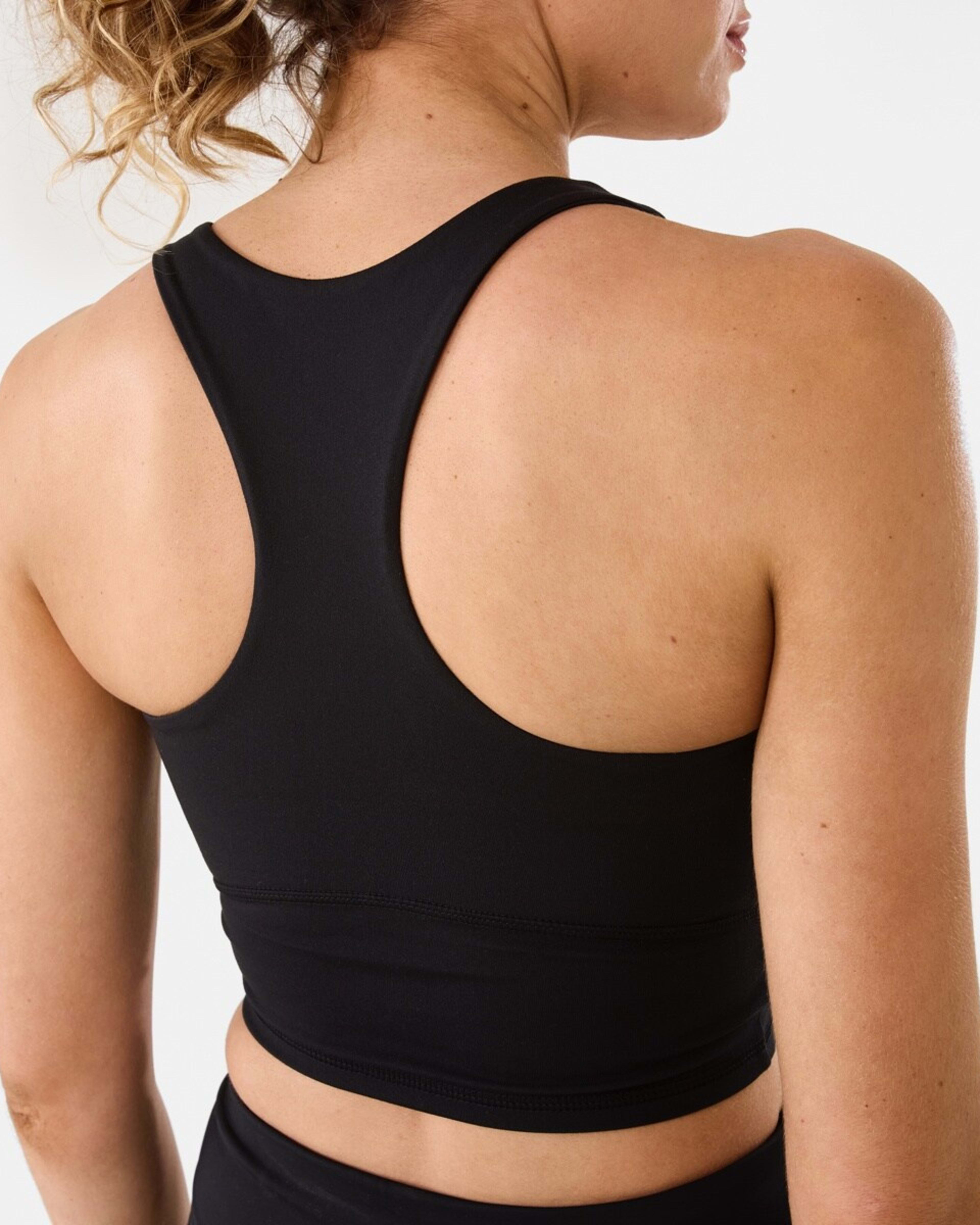 7 Active Womens Ultrasoft Longline Crop Top BLACK, 7 of 7
