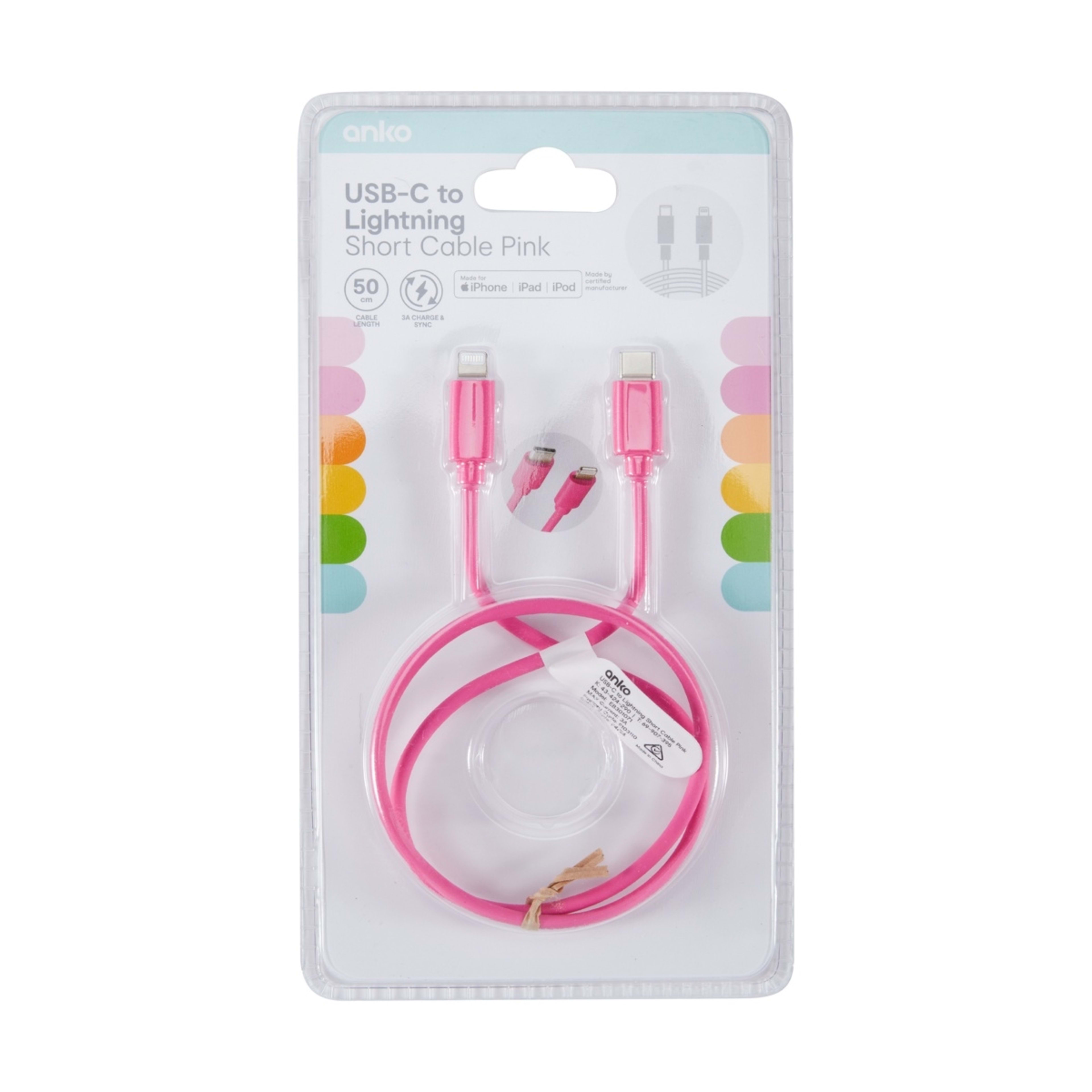 6 USB-C to Lightning Cable - Pink, 6 of 6