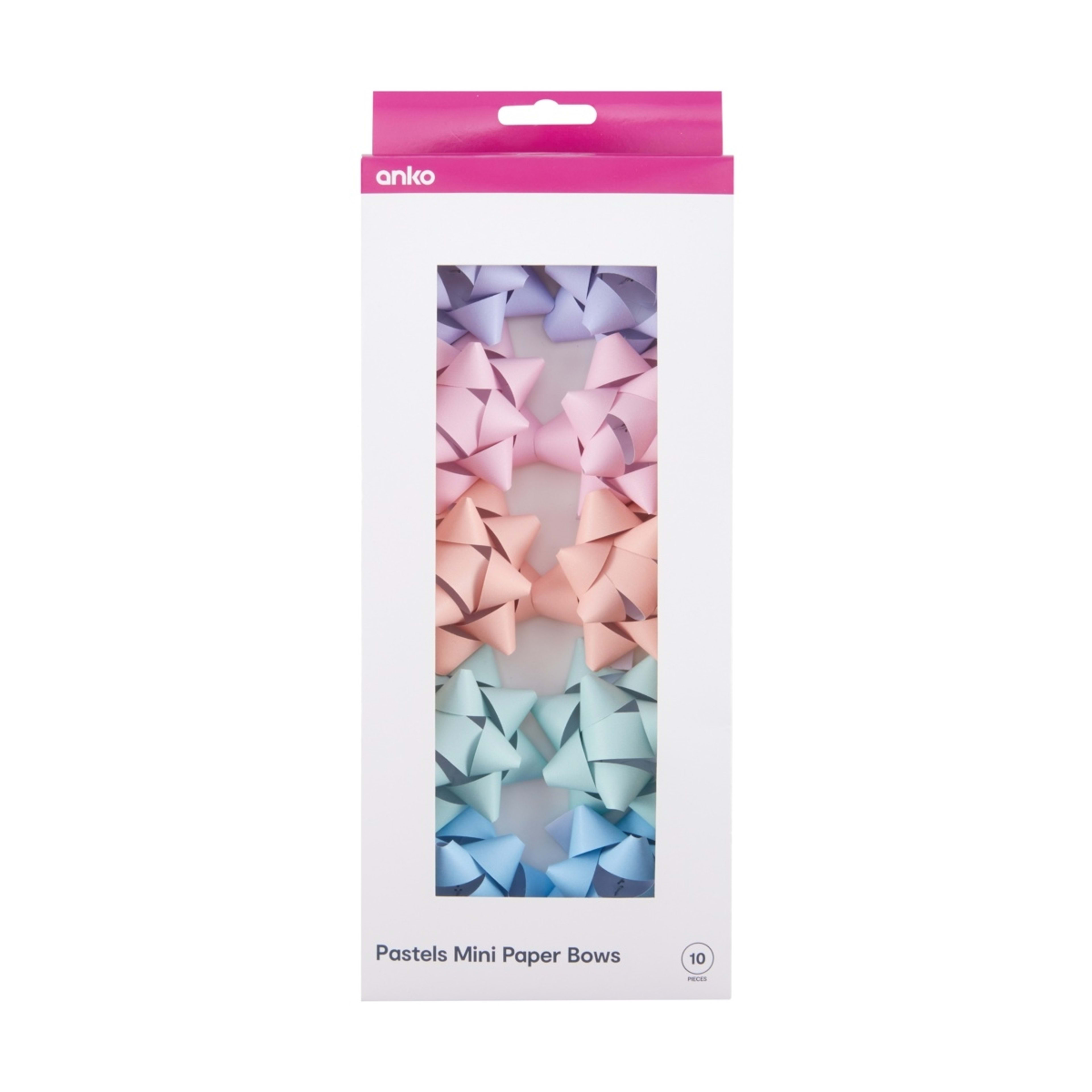 1 10 Piece Mini Paper Bows - Pastel
