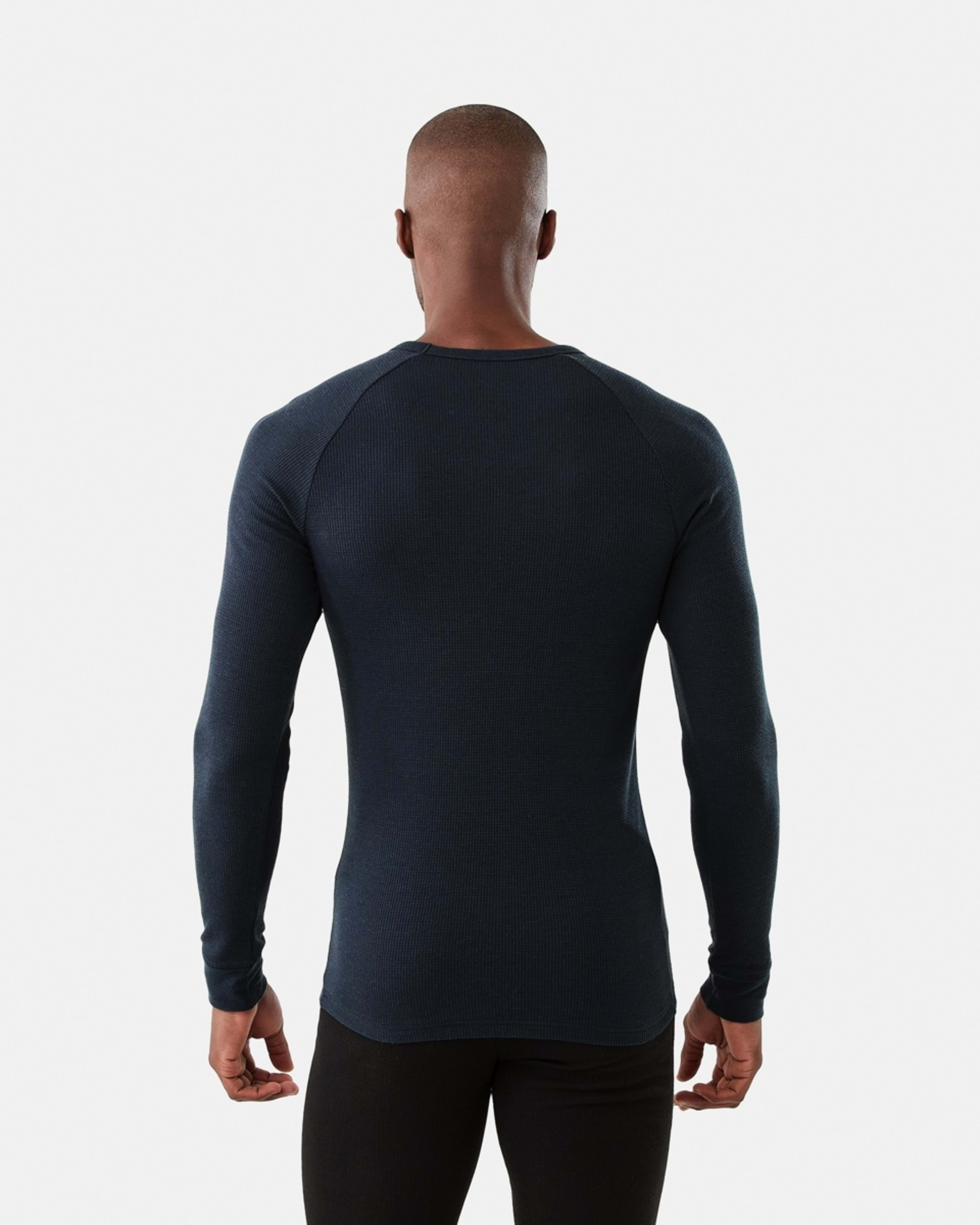 3 Long Sleeve Mini Waffle Thermal Top Blue Nights, 3 of 5