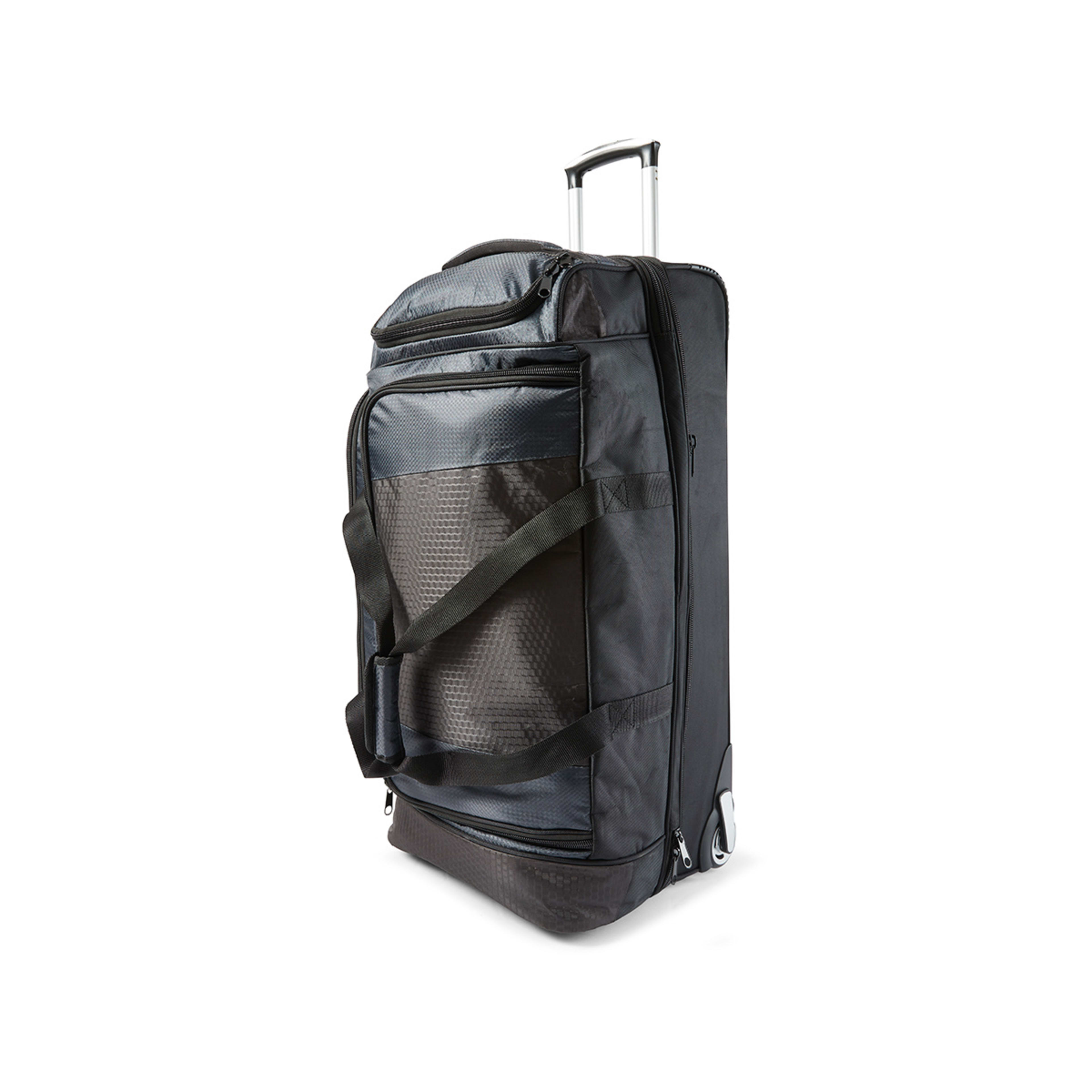 120L Rolling Transit Duffle Bag Black Kmart