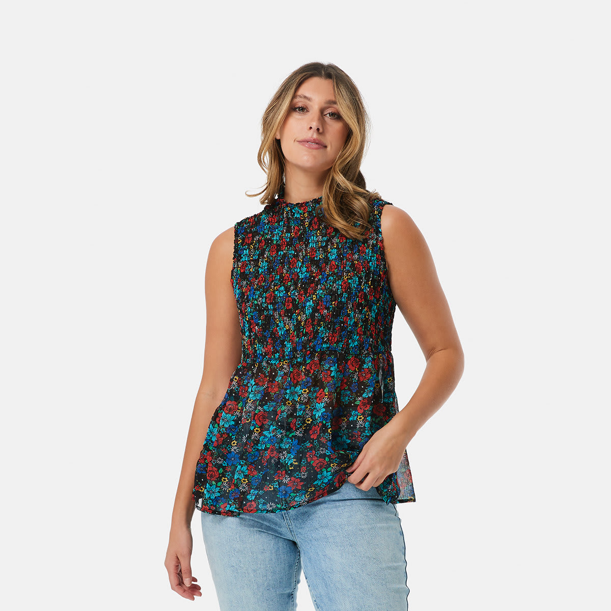 Sleeveless Shirred Top - Kmart