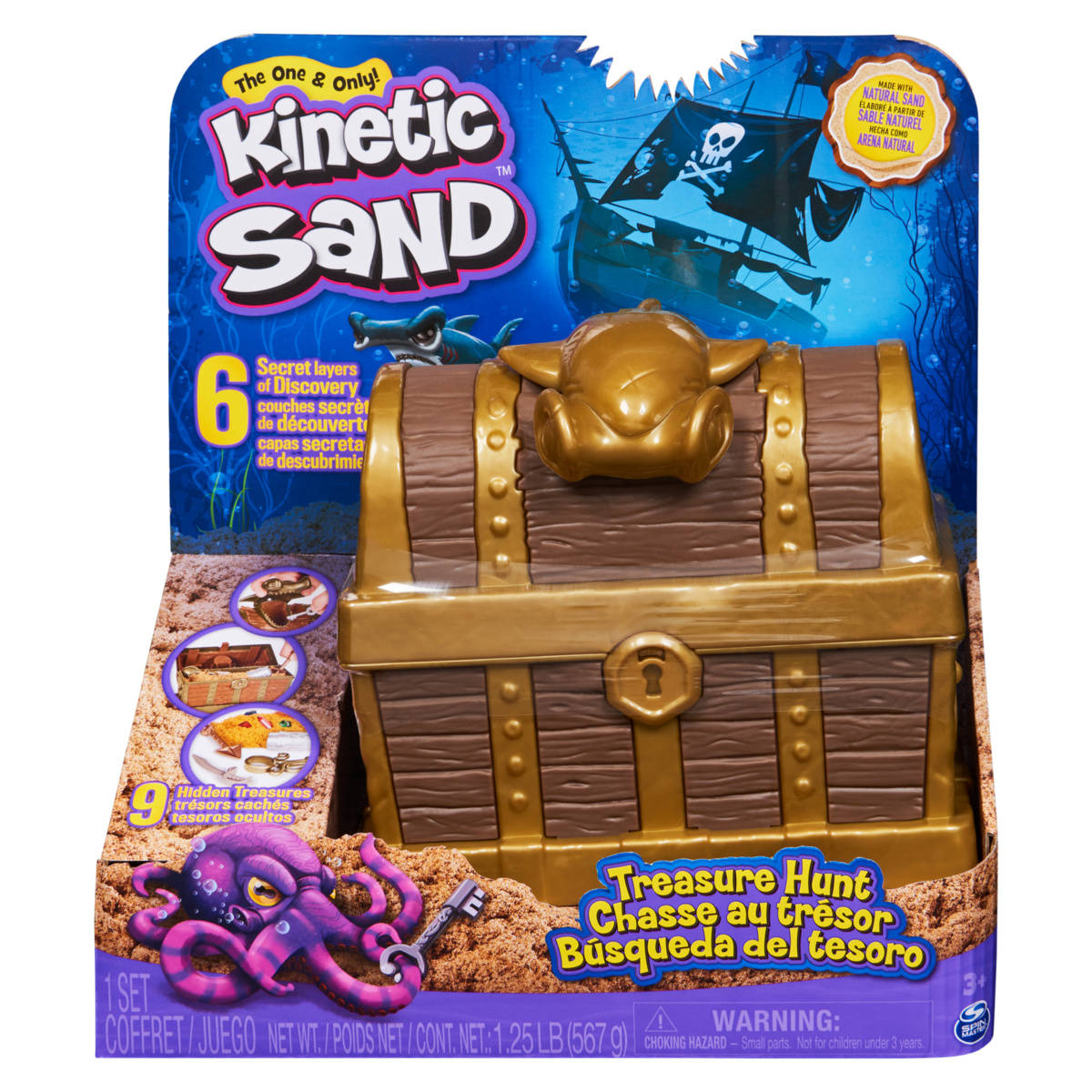 kinetic sand buried treasure chest