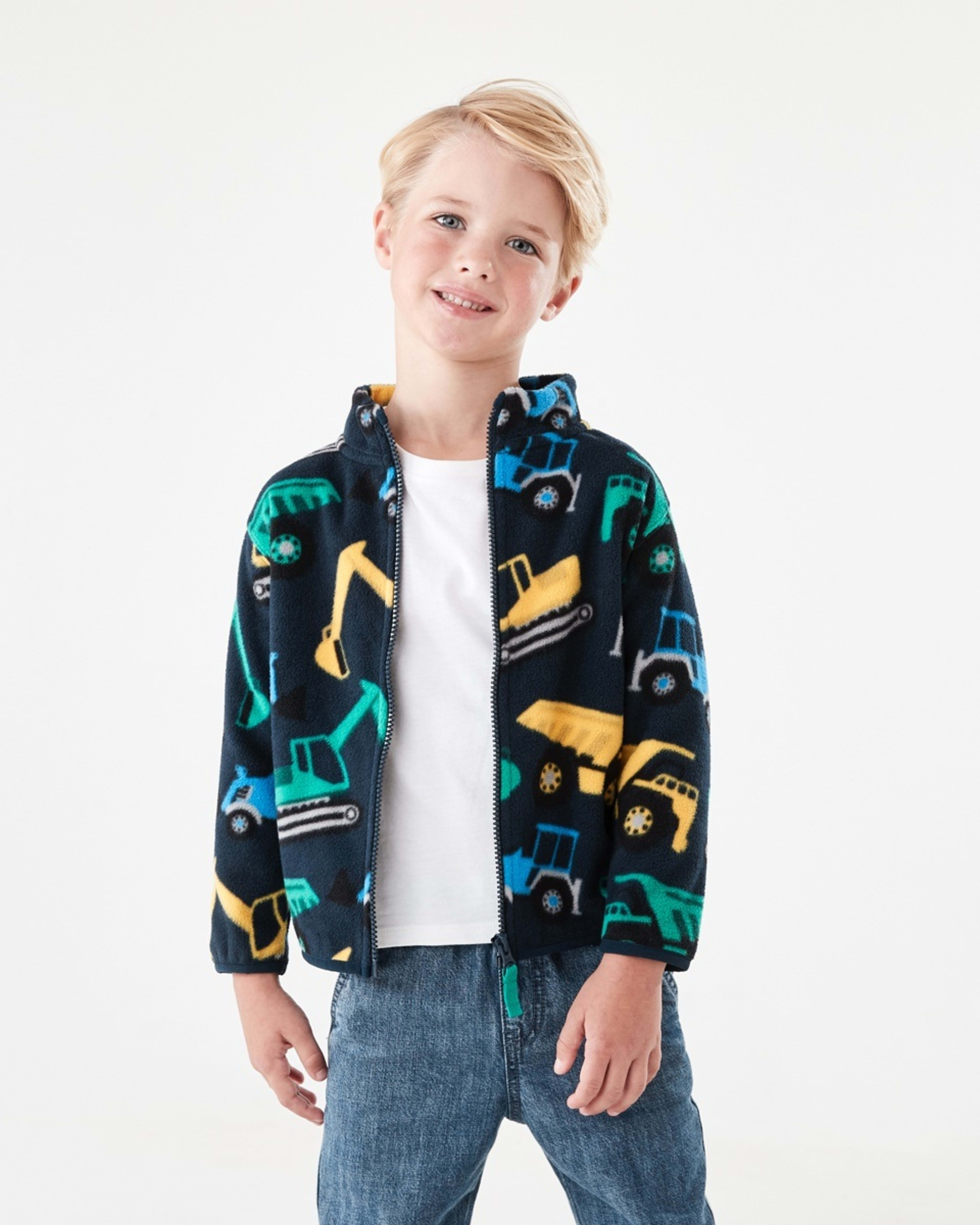 1 Fleece Zip Through Sweatshirt Blu Diggin, 1 of 10