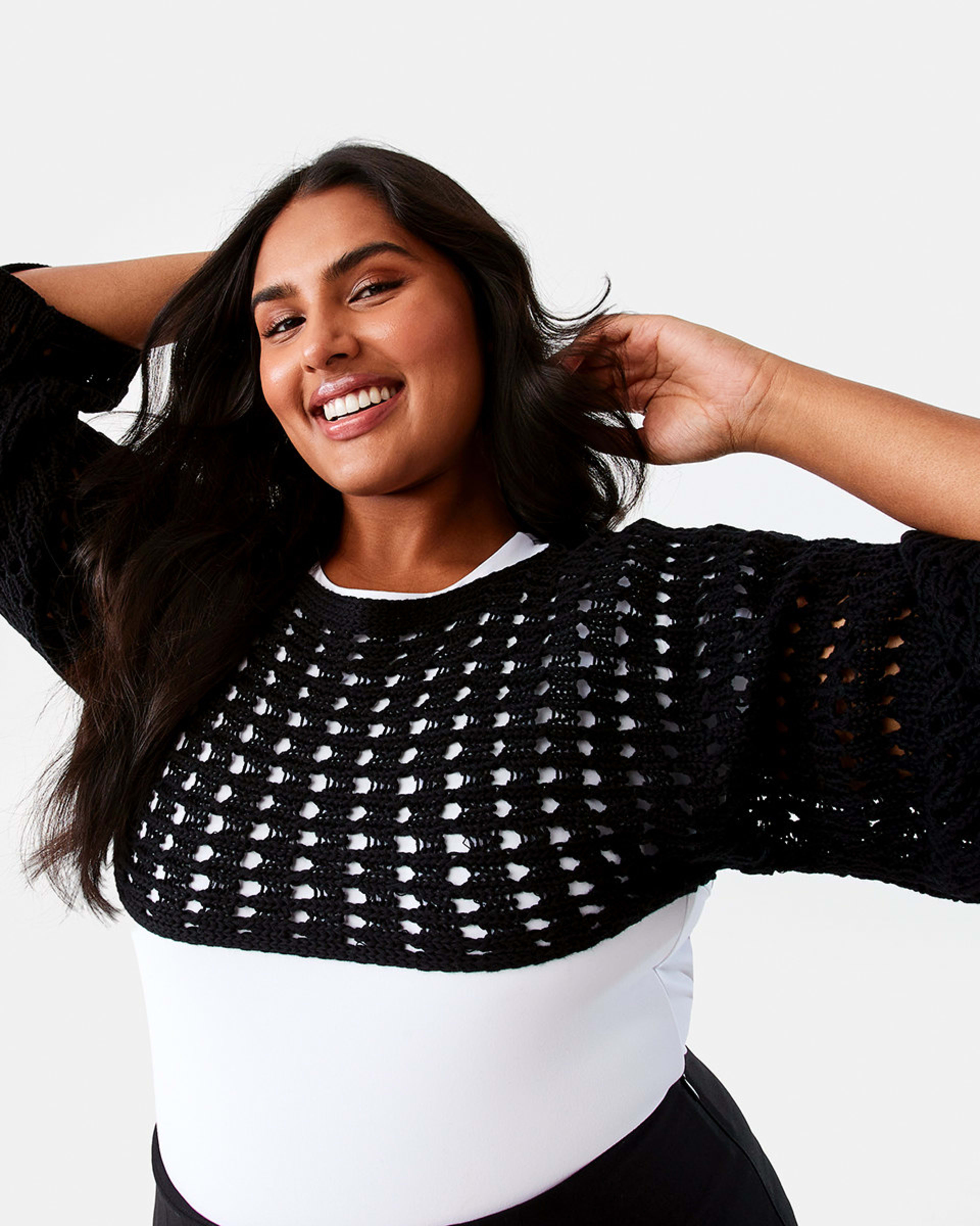 Long Sleeve Open Weave Shrug Kmart