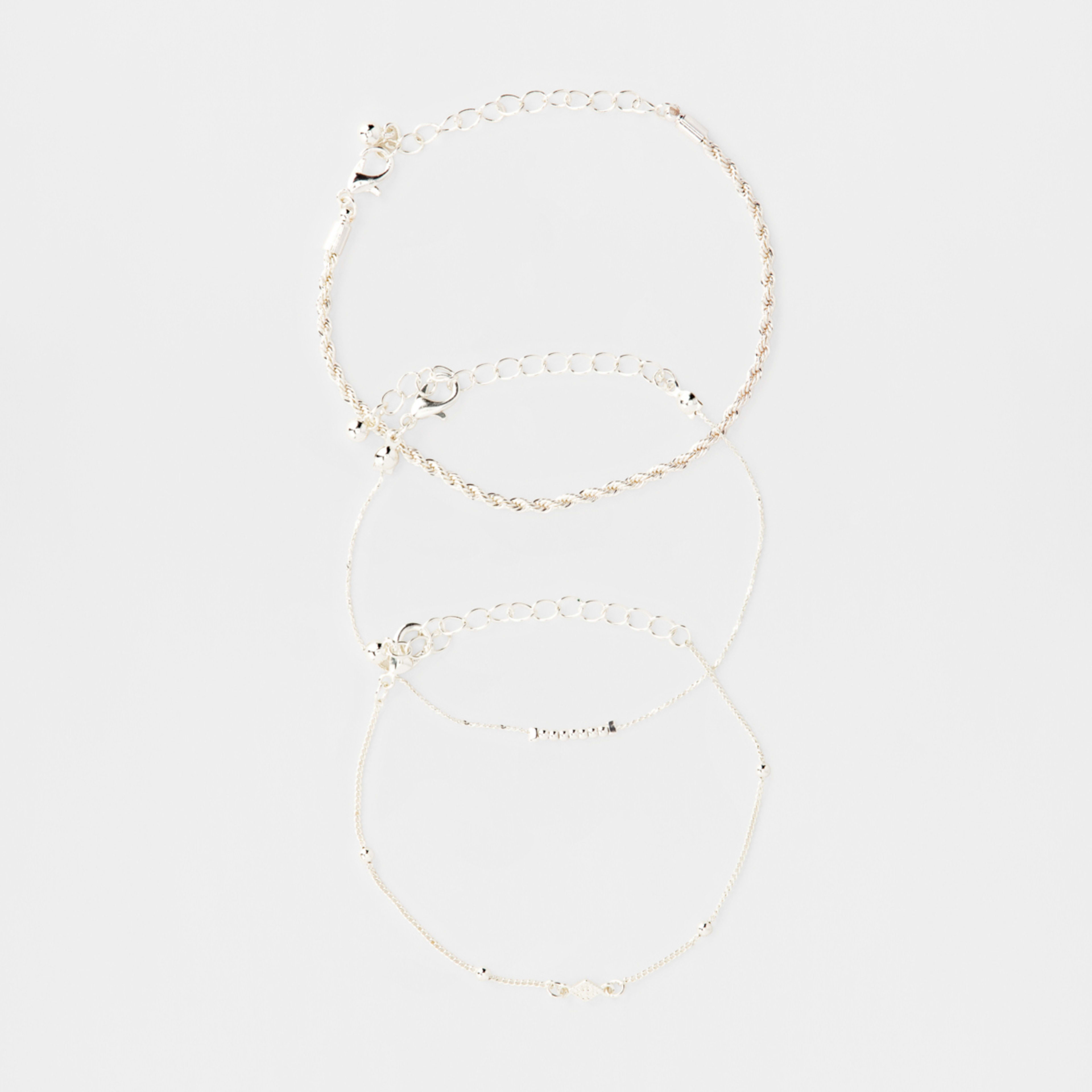 3 Pack Delicate Wrist Bracelet - Silver Tone - Kmart