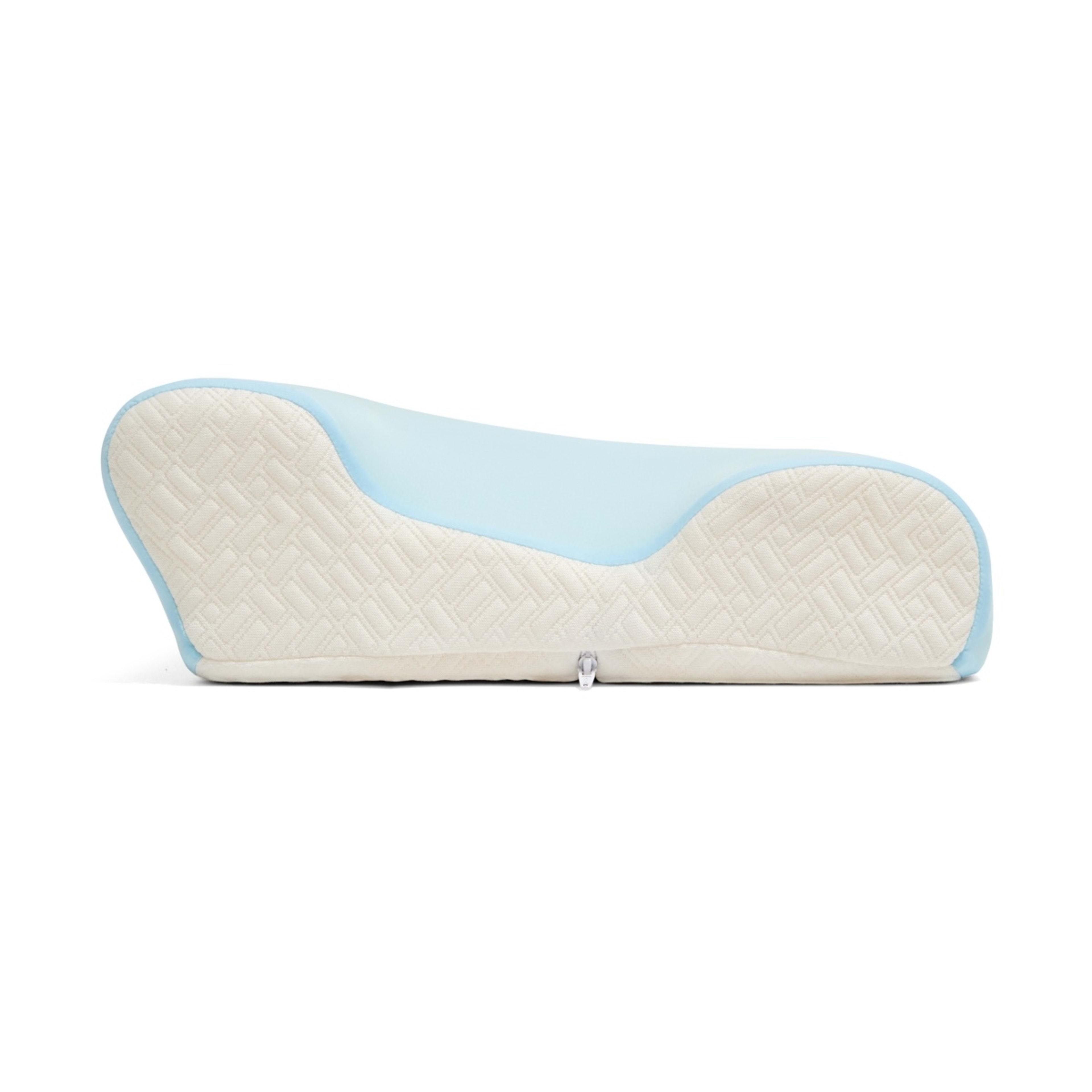 8 Ergonomic Memory Foam Pillow - Medium Profile, Blue and White, 8 of 10