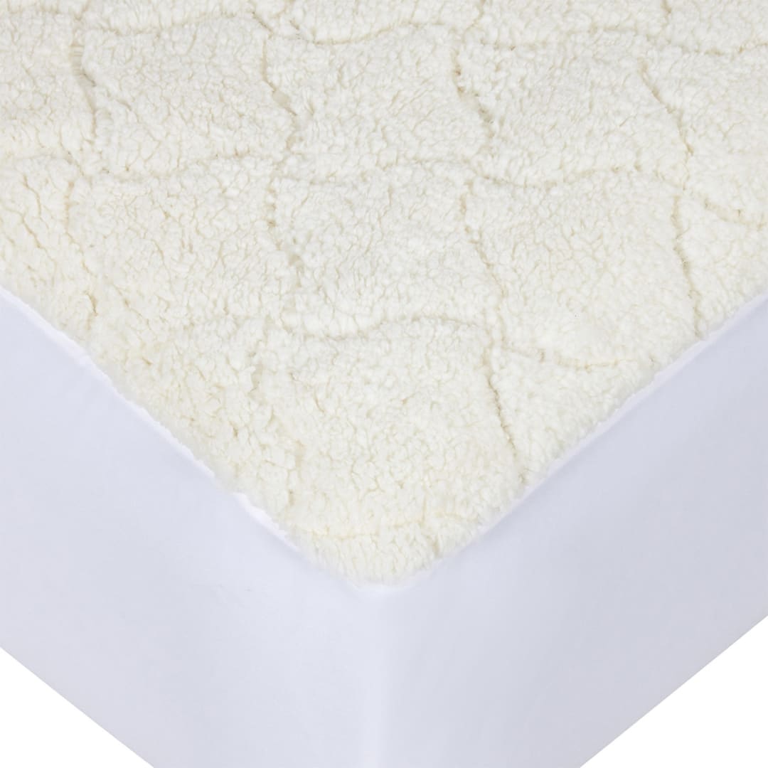 Sherpa Underlay Queen Bed, Beige Kmart