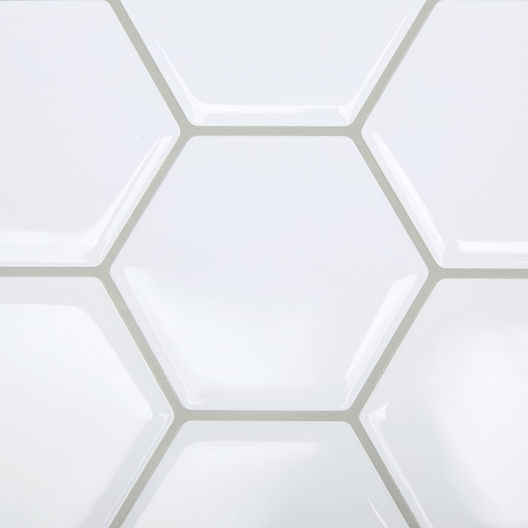 5 Pack Self Adhesive 3D Tiles Hexagon White Kmart