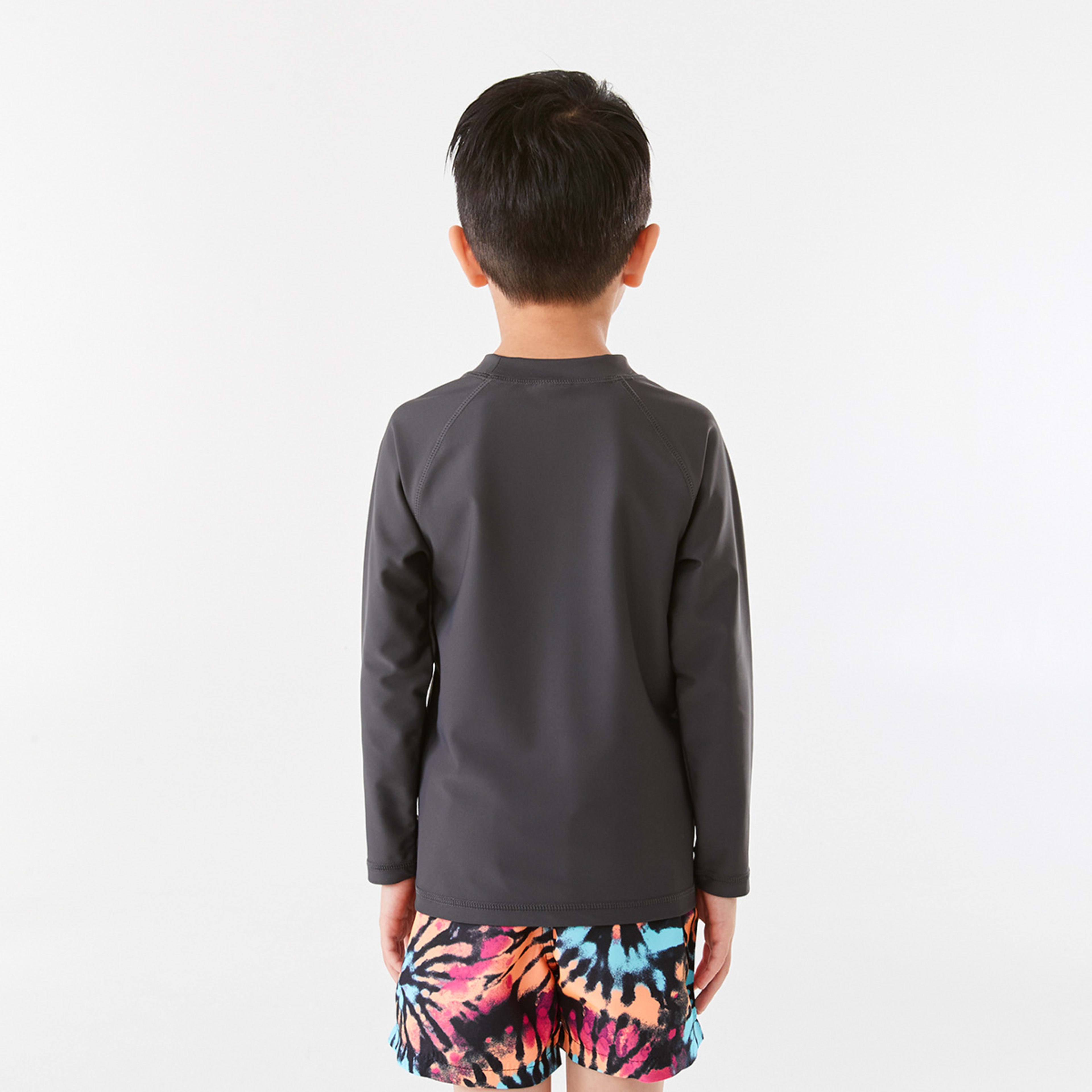 2 Printed Long Sleeve Rash Vest Gry Waves, 2 of 8