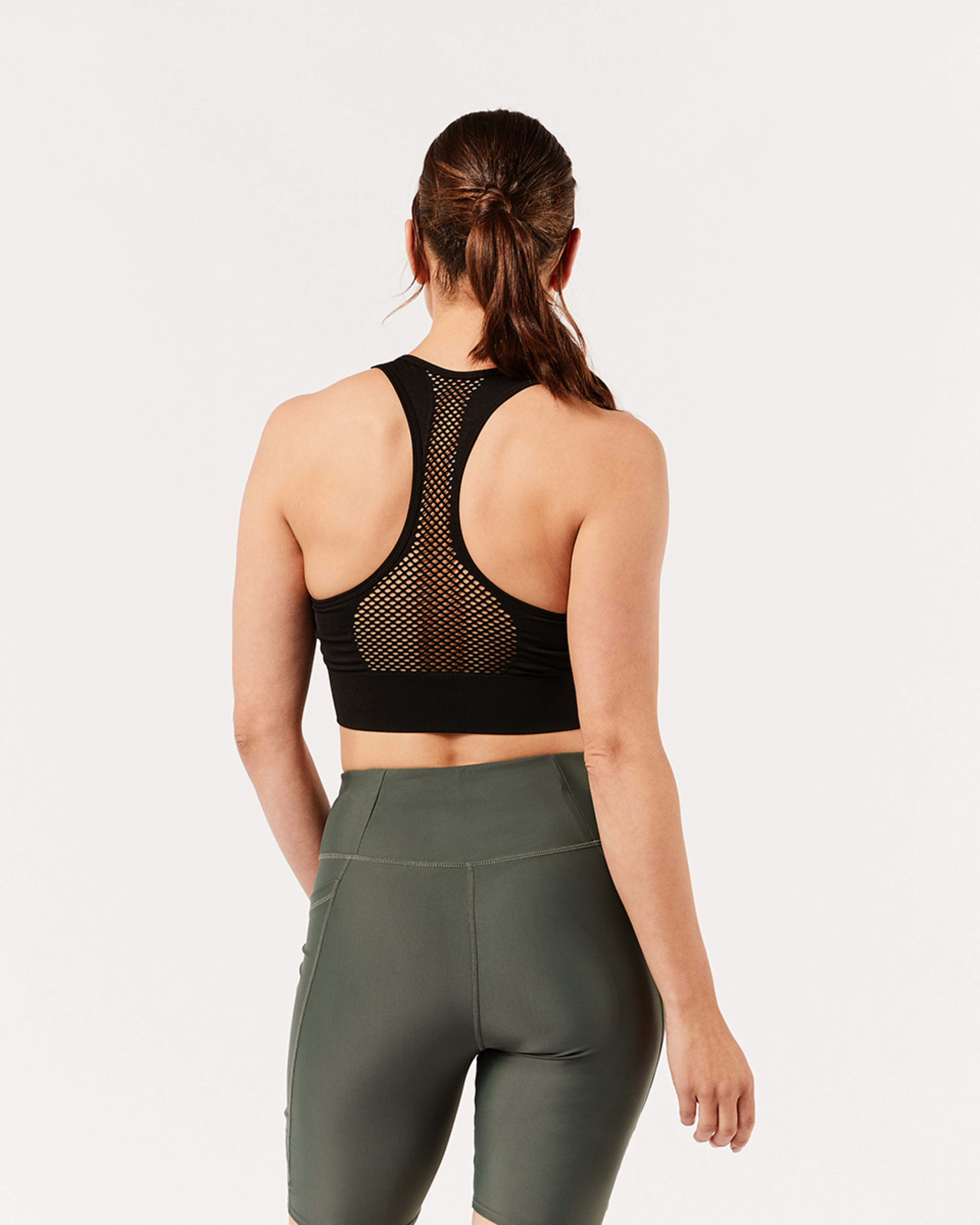 3 Active Womens Low Impact Seamfree Crop Top BLACK, 3 of 5