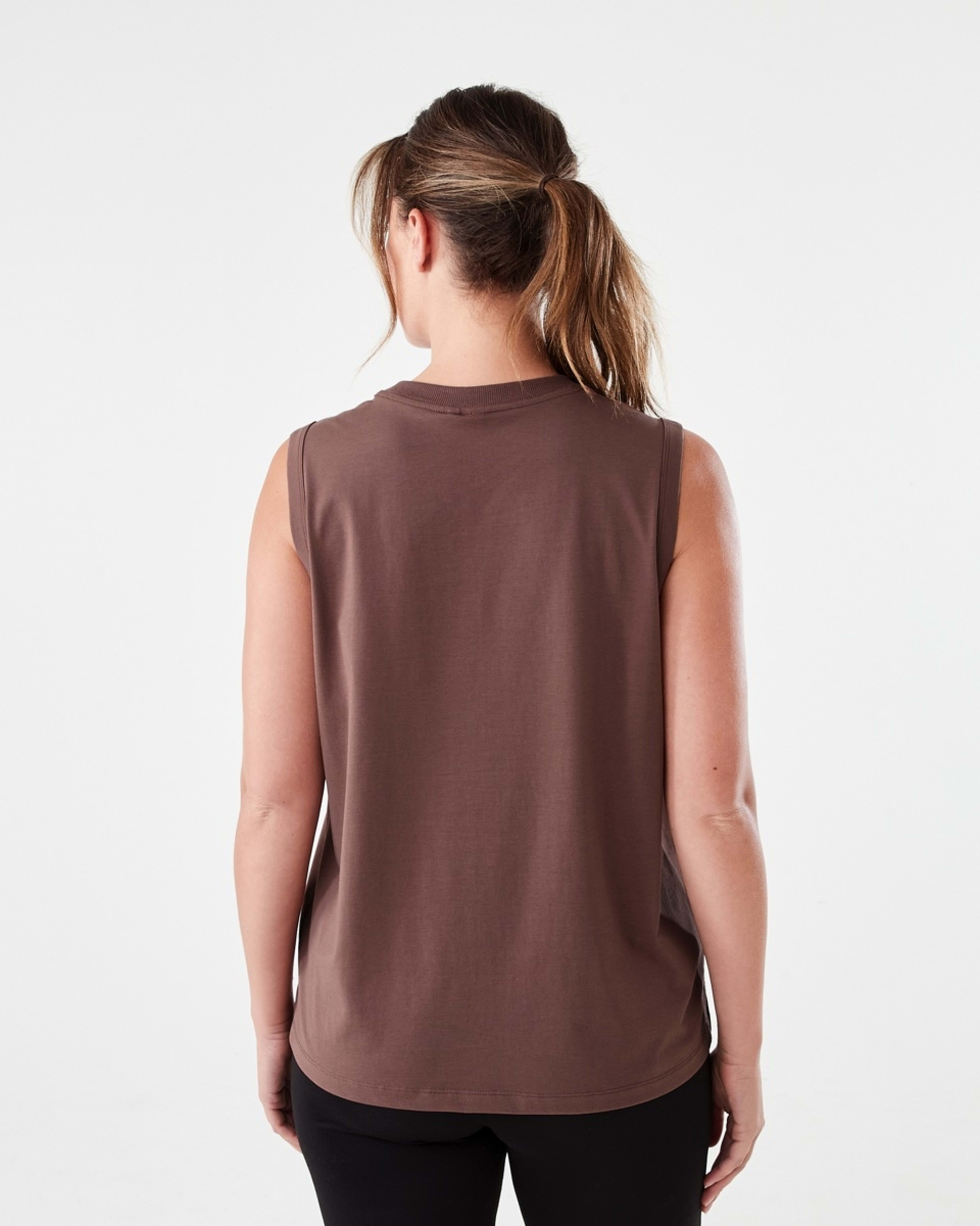3 Active Womens Muscle Tank Nutmeg Brn, 3 of 6
