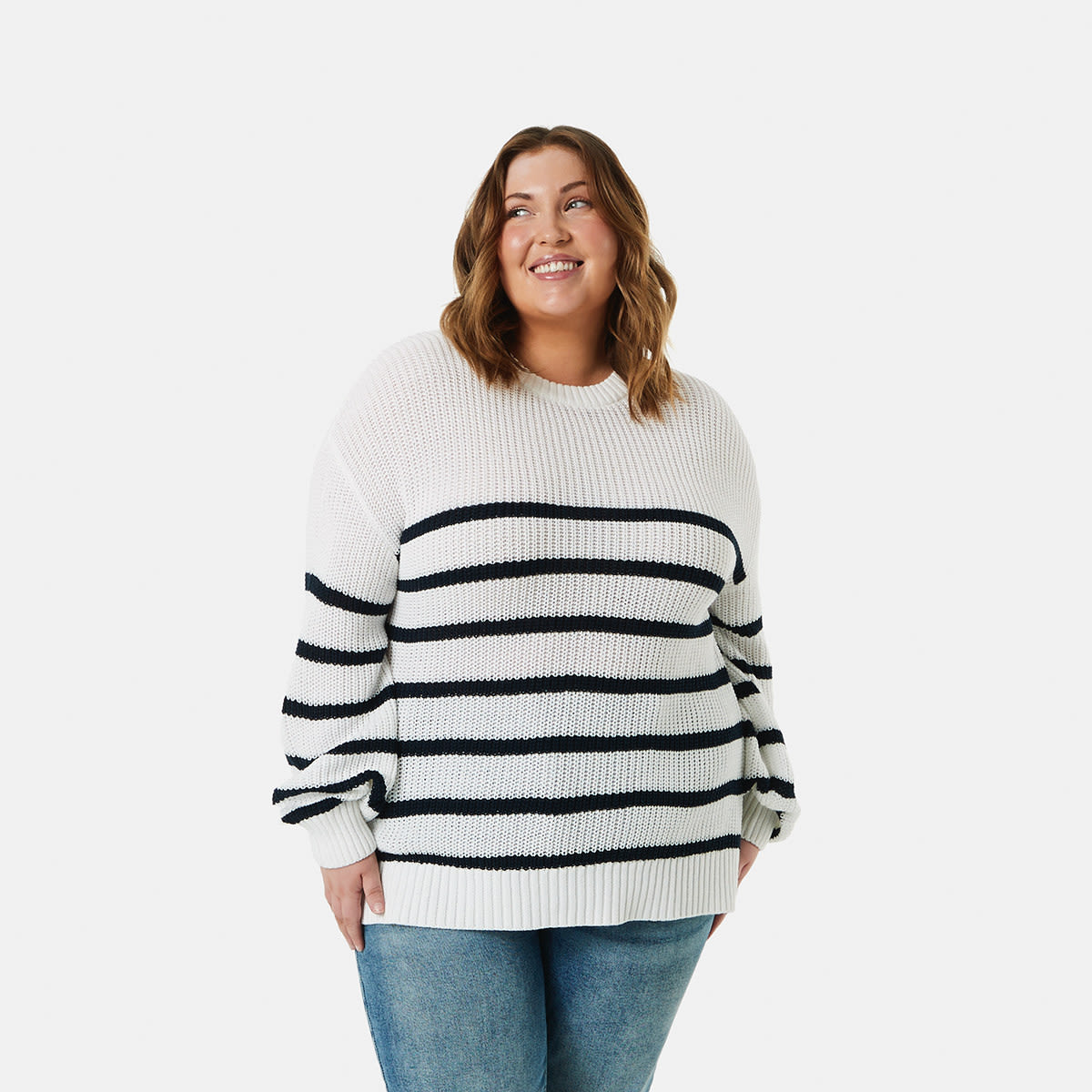 Curve Long Sleeve Stripe Relaxed Jumper Kmart