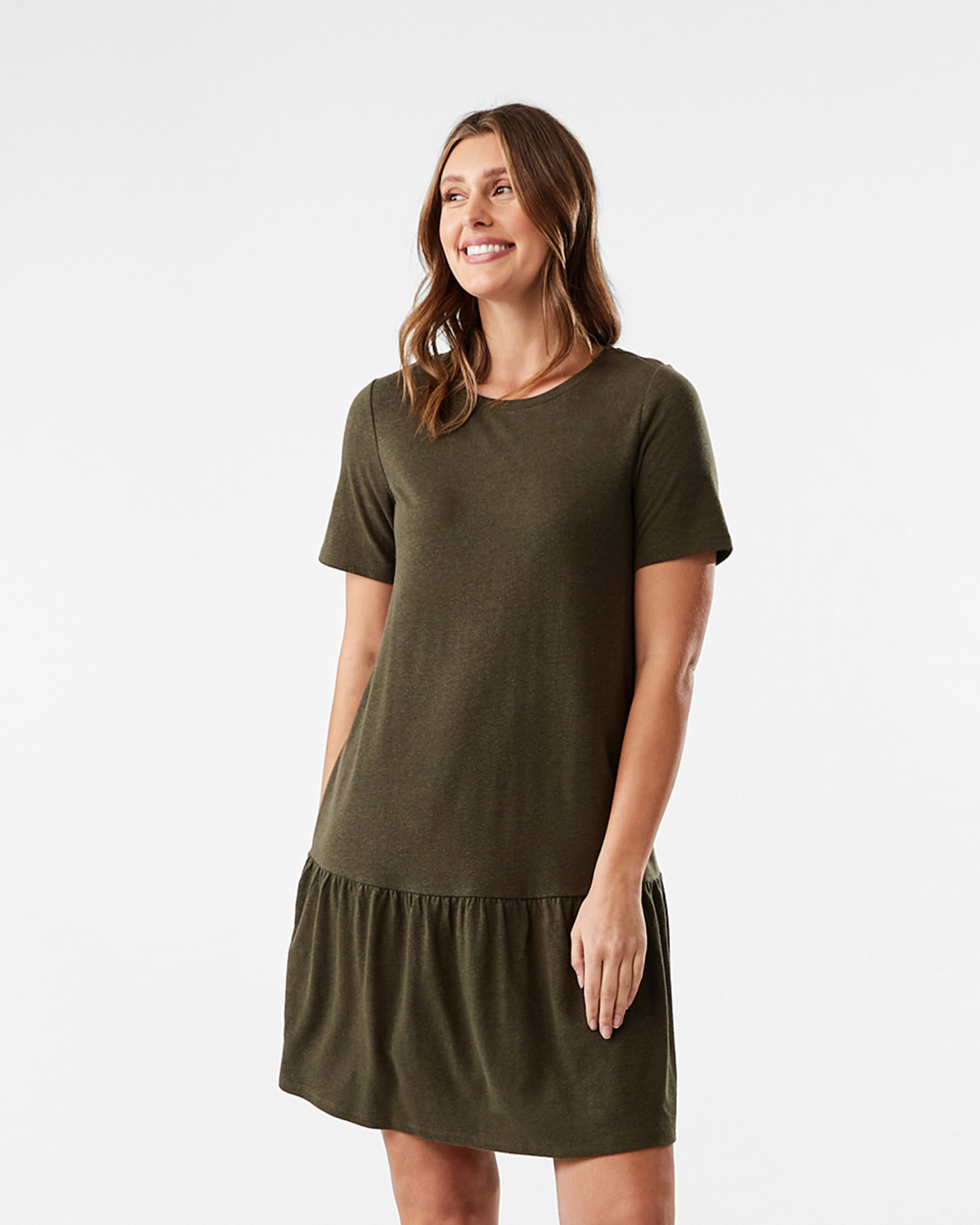 Short Sleeve Drop Waist Mini Dress - Kmart