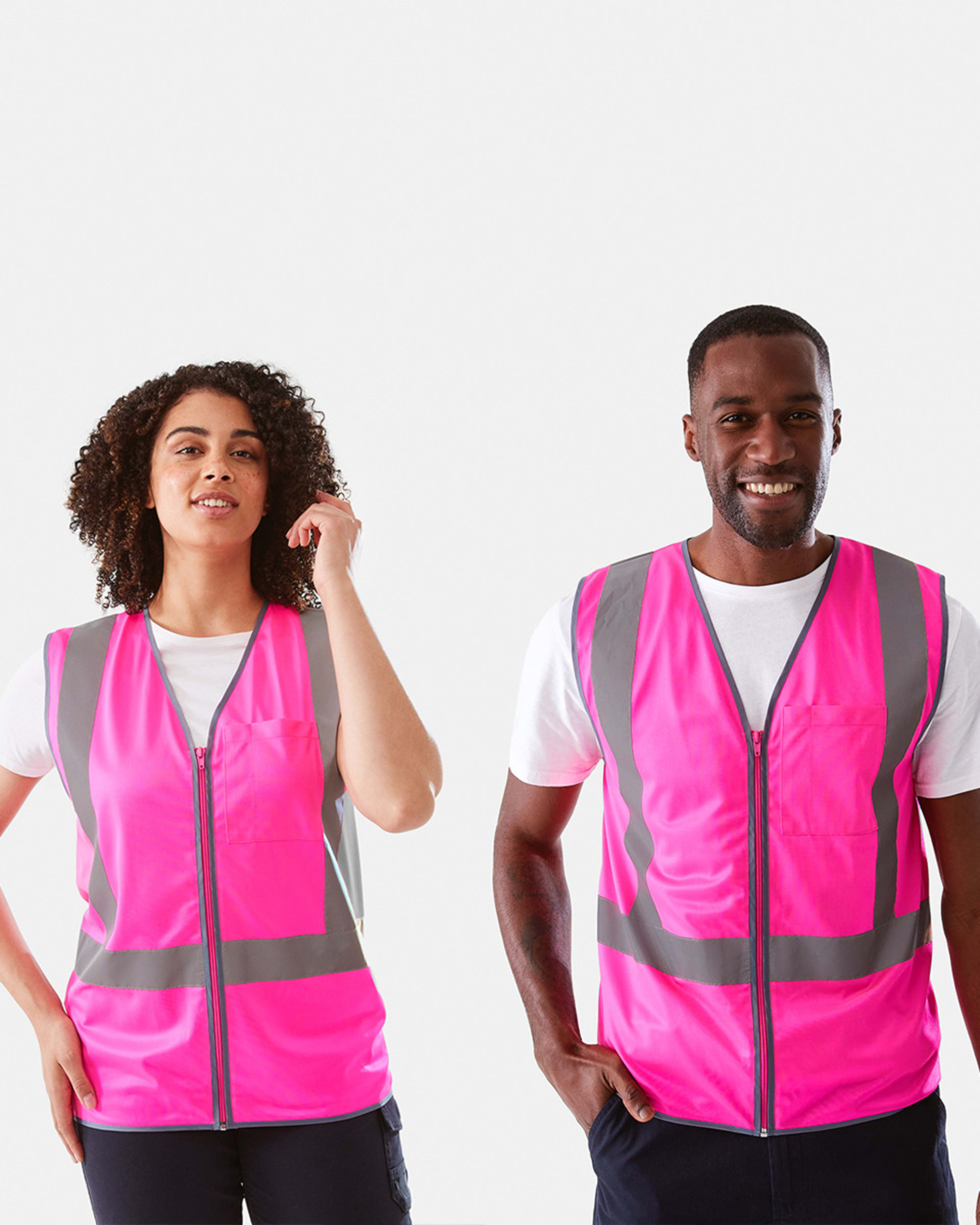 1 Workwear Hi-Visibility Vest SAFETY PINK