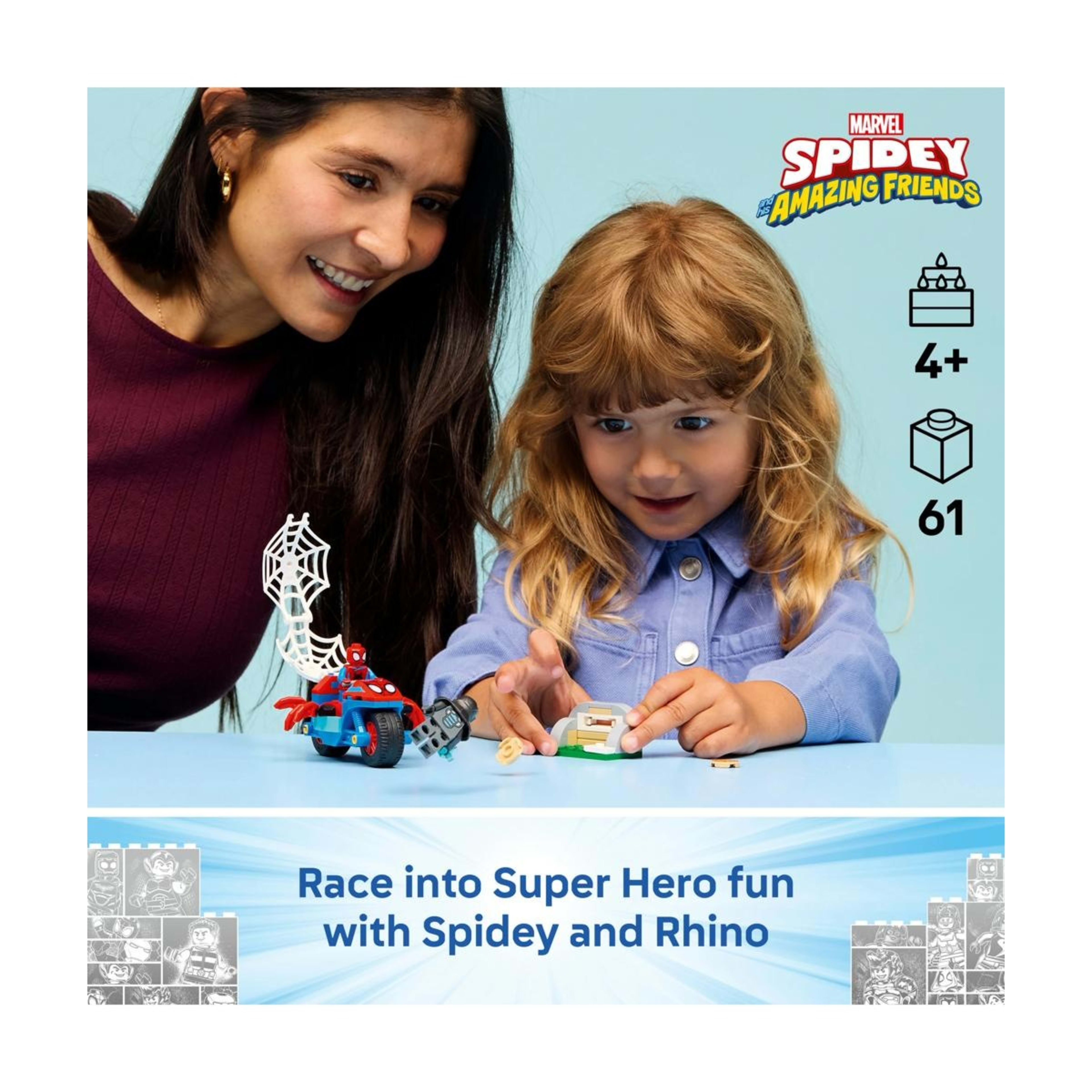 3 LEGO Spidey on his Motorcycle vs. Rhino 11206, 3 of 10