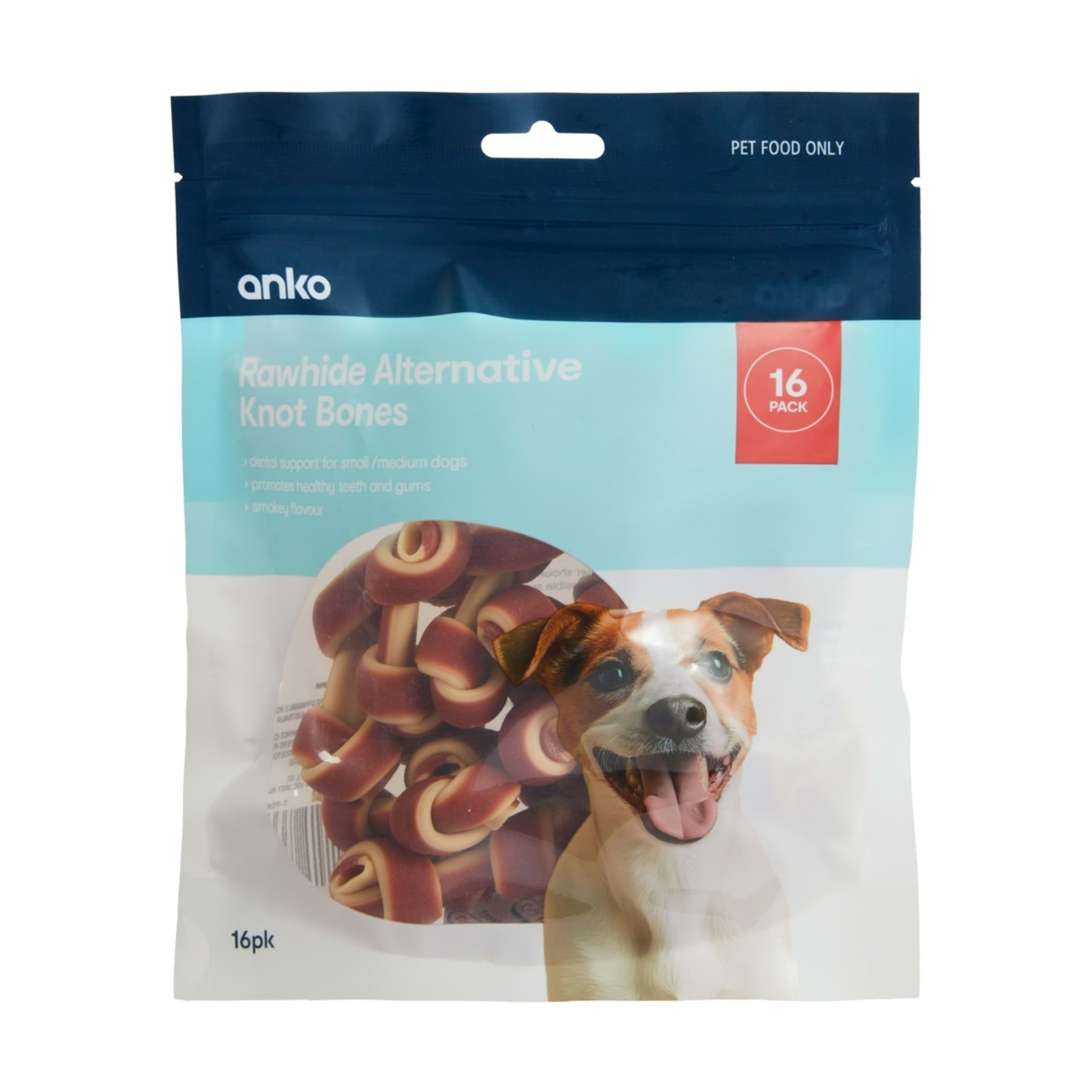 1 16 Pack Pet Treat Rawhide Alternative Knot Bones - Small