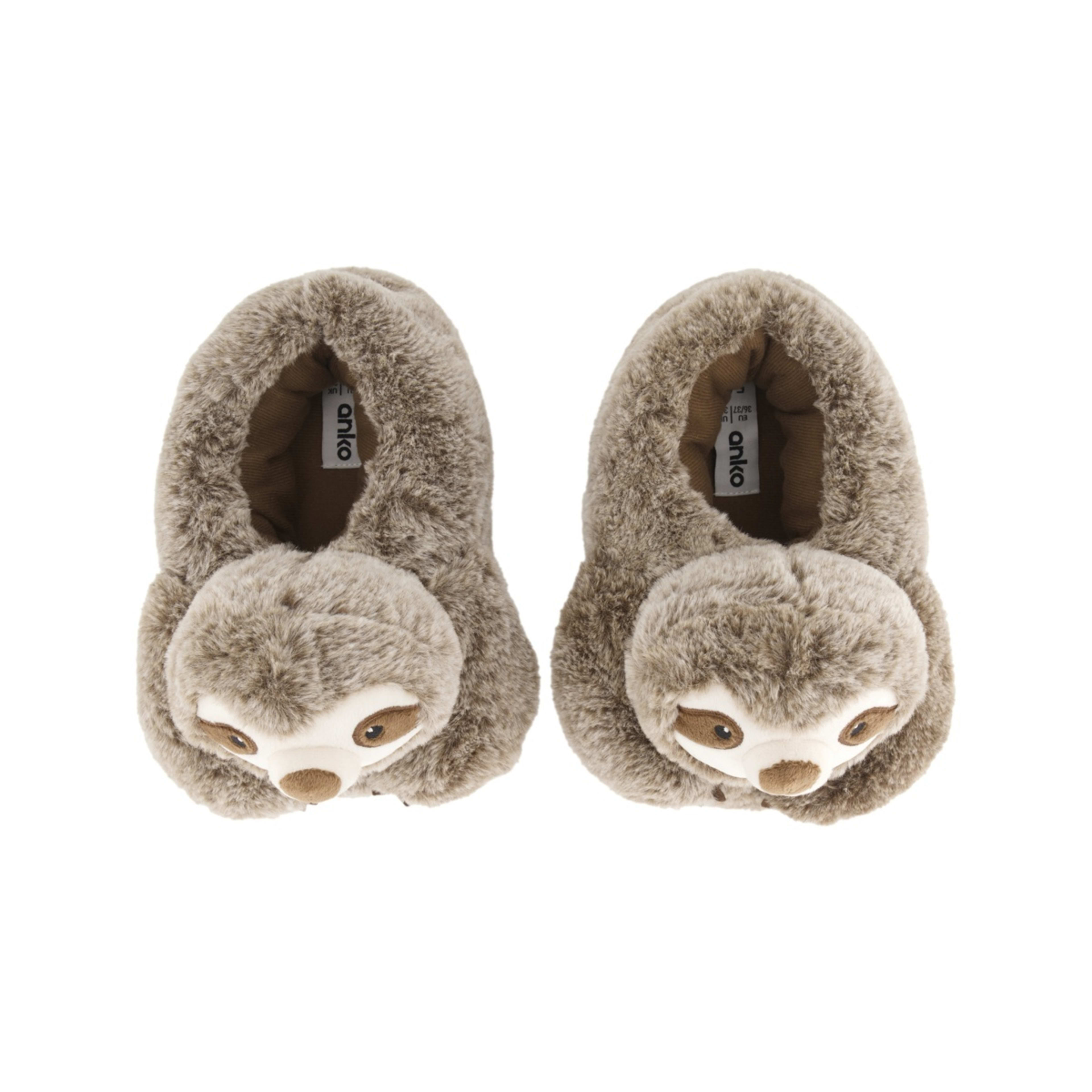2 3D Novelty Sloth Scuffs Mocha, 2 of 3