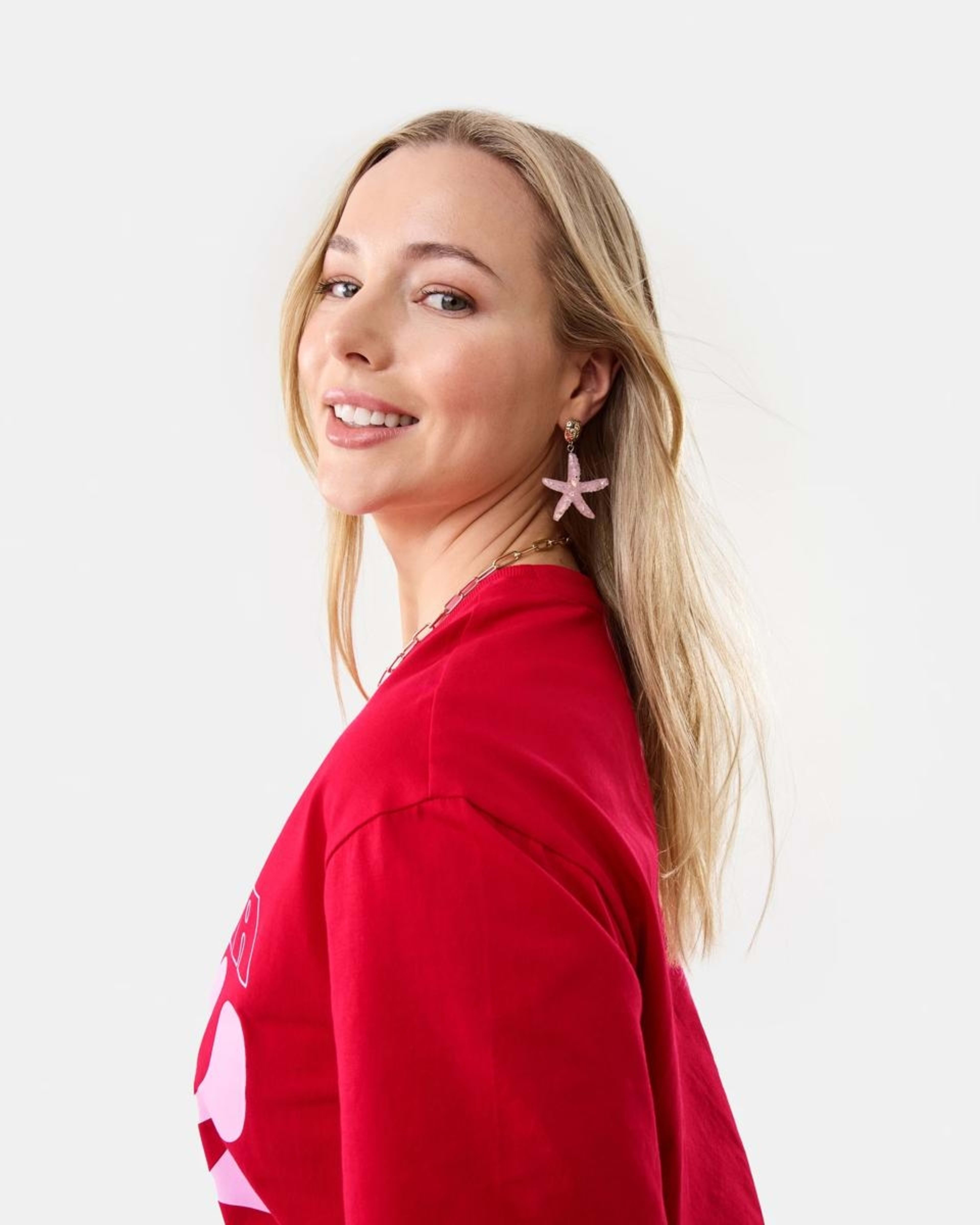 3 Starfish Drop Earrings - Pink and Gold Tone Gold, 3 of 5