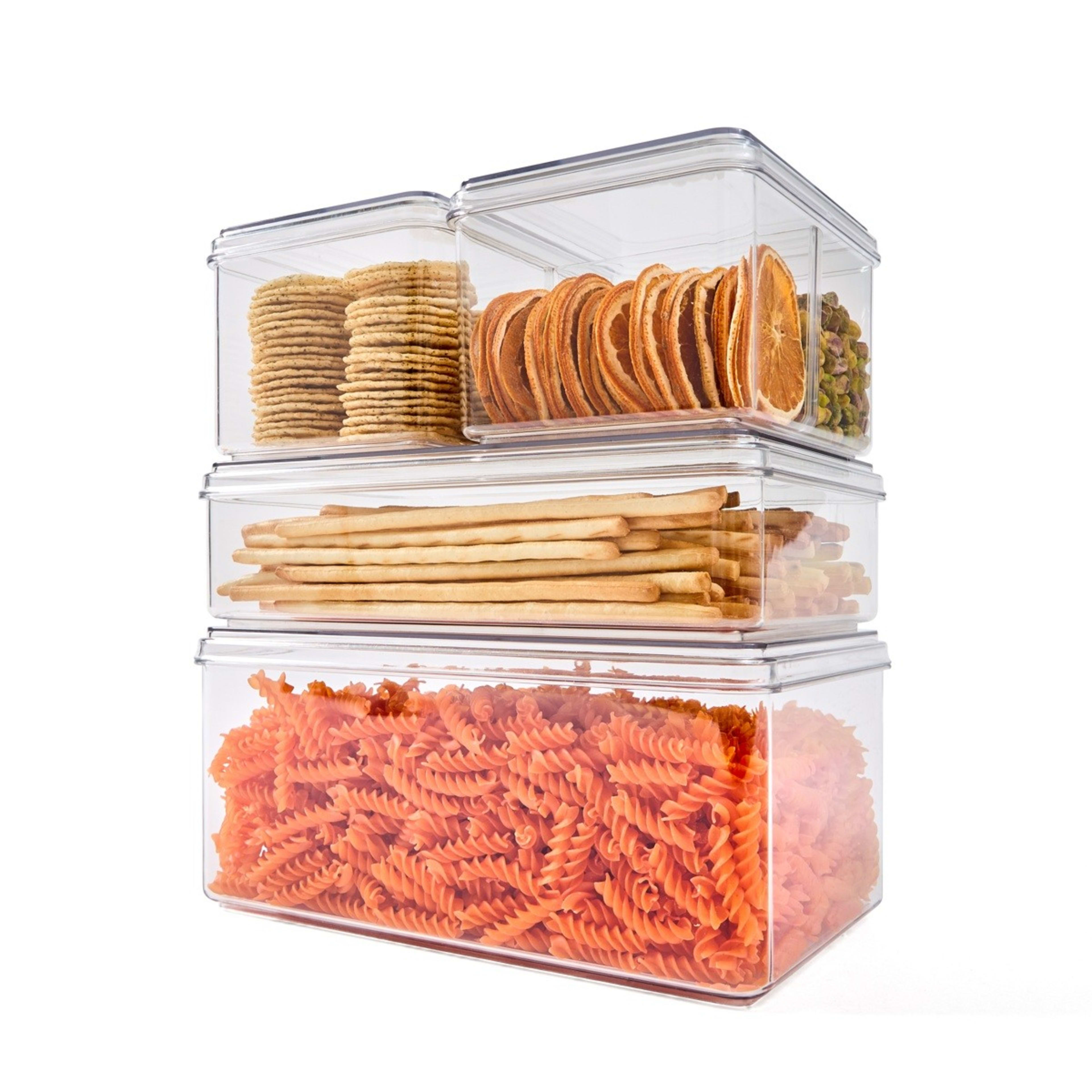1 Set of 4 Pantry Storage Containers with Lids